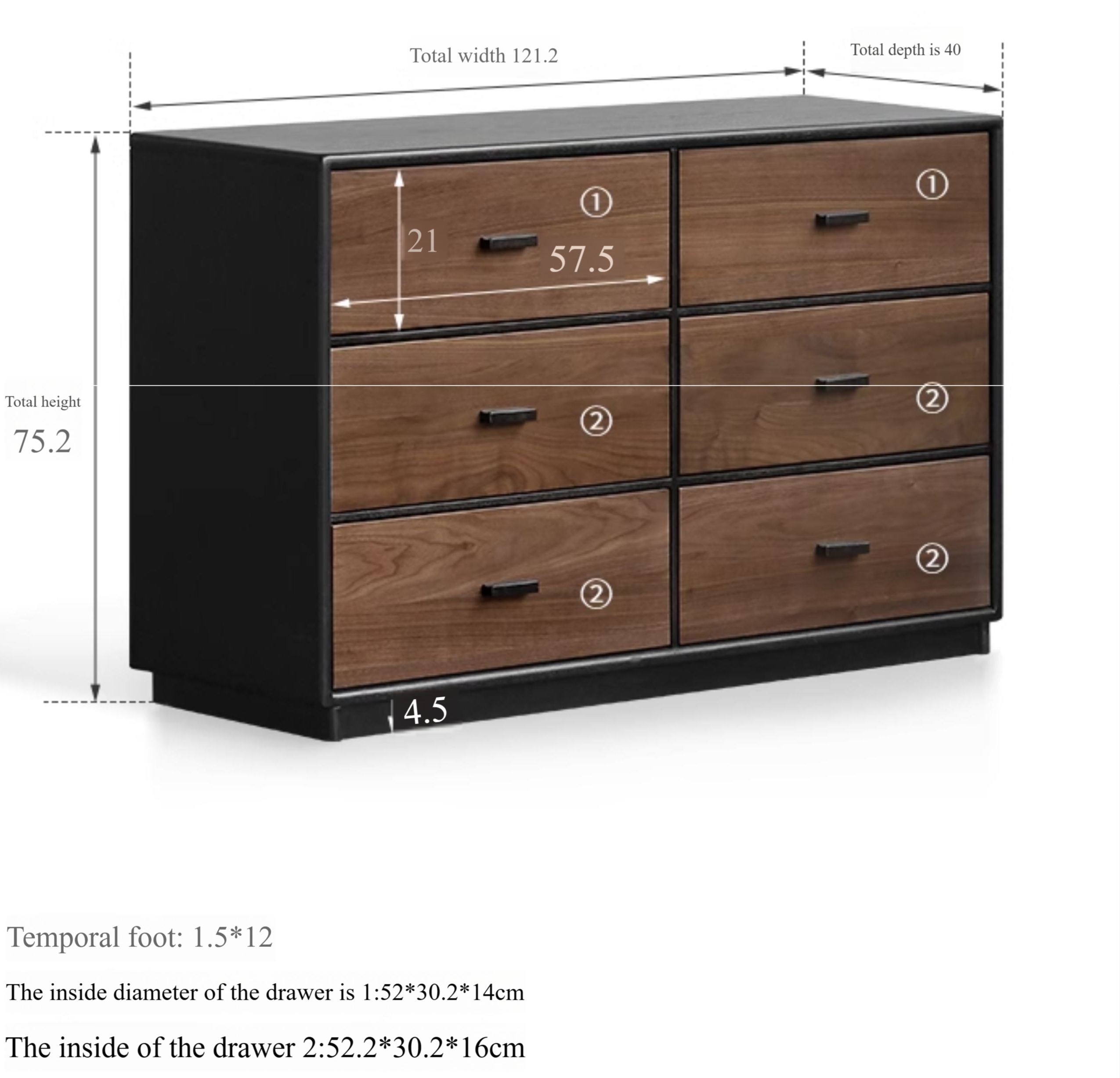 Solid Oak Wood Italian Light Luxury Chest of Drawers - Elegant Bedroom Dresser for Master Suite & Guest Room Storage