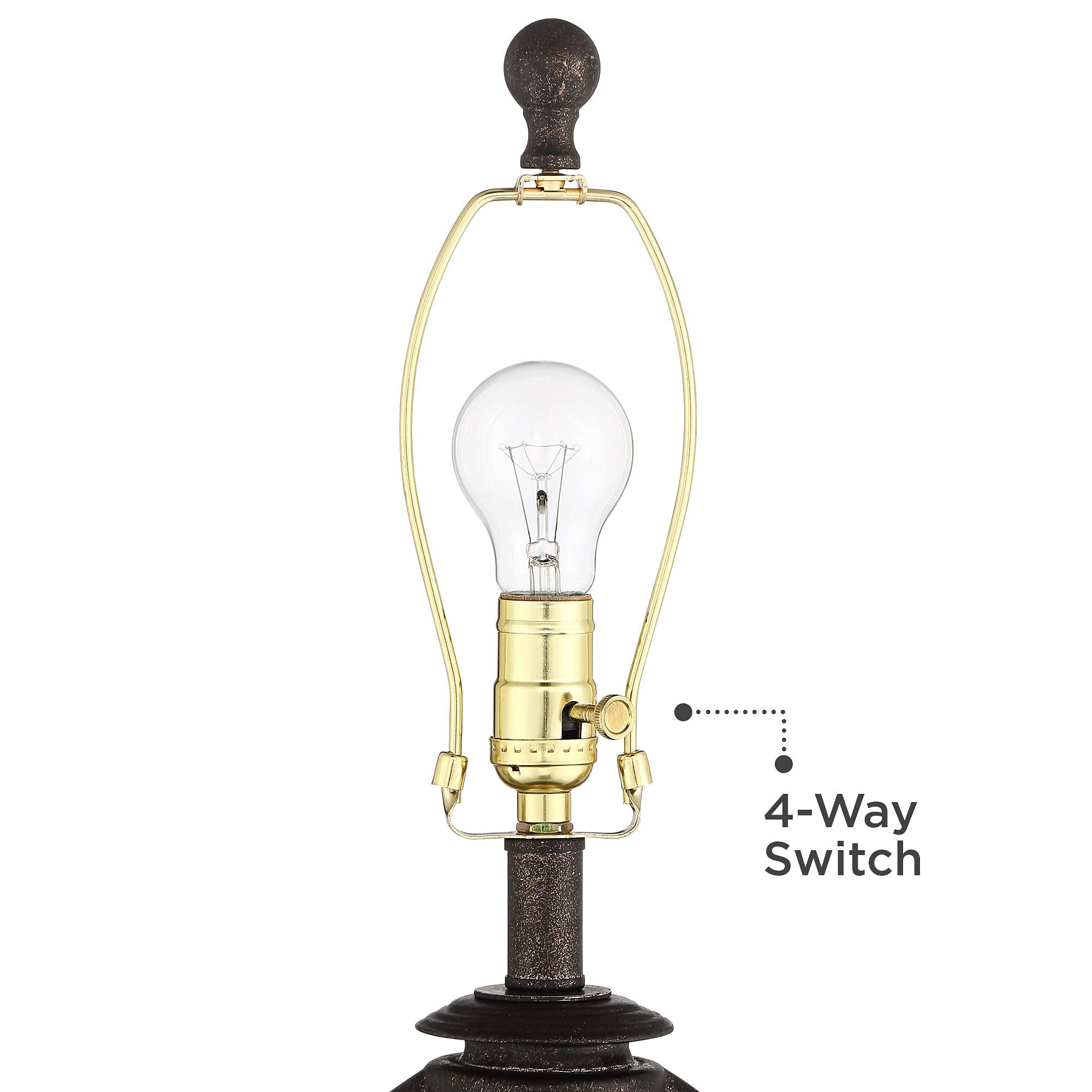 Franklin Iron Works Horace Rustic Farmhouse Industrial Table Lamps - Set of 2, 25.25