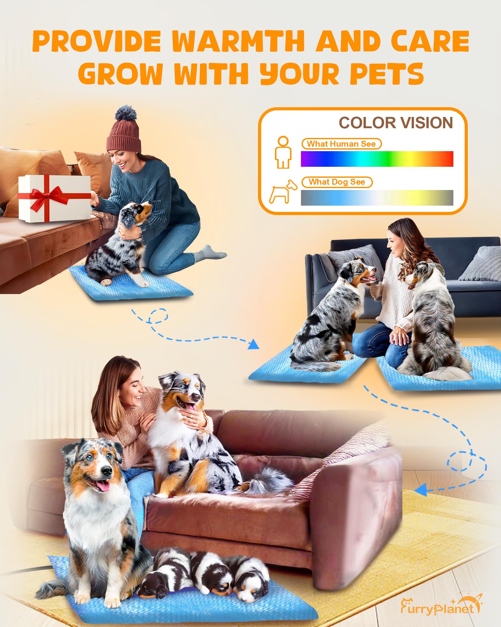 Upgrade Dog Heating Pad with 2 Covers & 840D Storage Bag - Adjustable Temperature Electric Pet Heating Pad with Timer - Waterproof Large Heated Bed Mat with Chew-Proof Cord - Perfect for Winter Warmth, Arthritis Relief & Indoor/Outdoor Pet Comfort