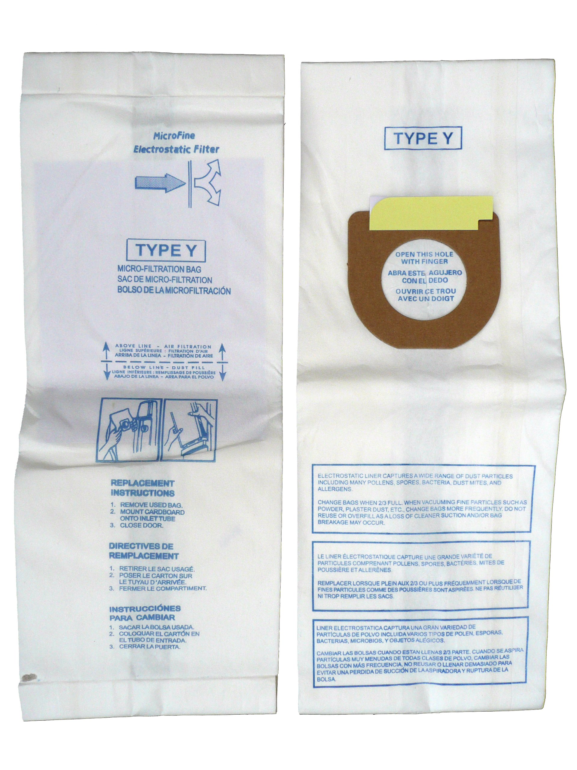 150 Hoover Allergy Vacuum Bags Type Y - Compatible with WindTunnel Upright Vacuum Cleaners (Model 43655109, 4010100Y, 4010801Y) - Dust & Allergen Protection for Pet Hair, Pollen & Household Cleaning