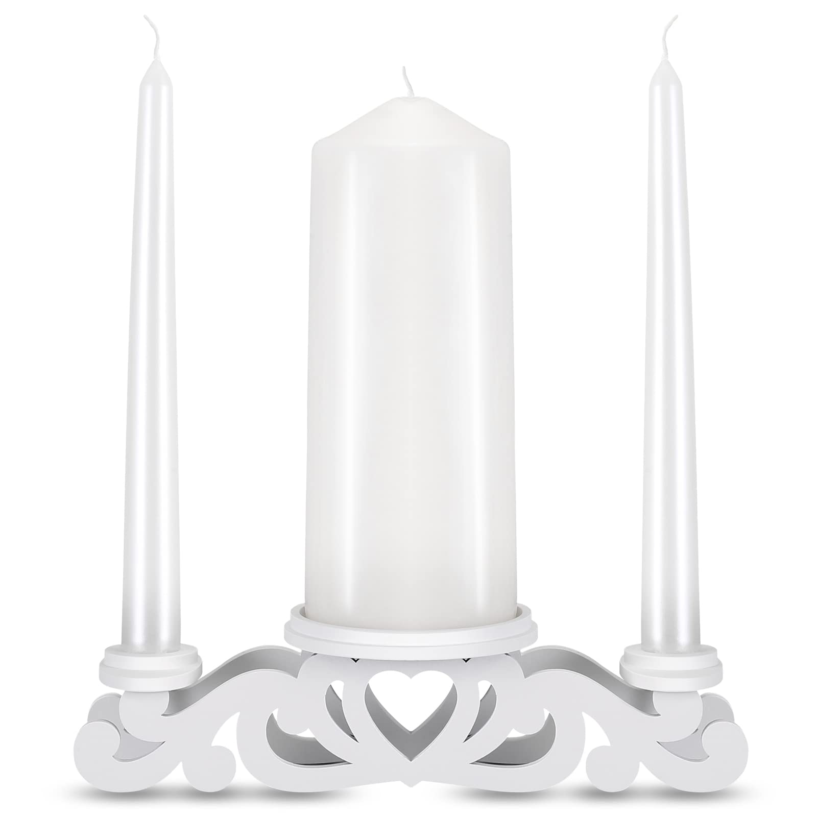 Unity Candle Holder Set - Elegant Wedding Ceremony Candle Stand with Pillar Holders for Centerpiece Decor (Candles Not Included) - Perfect for Wedding Aisle, Reception Table & Vow Renewal Decorations