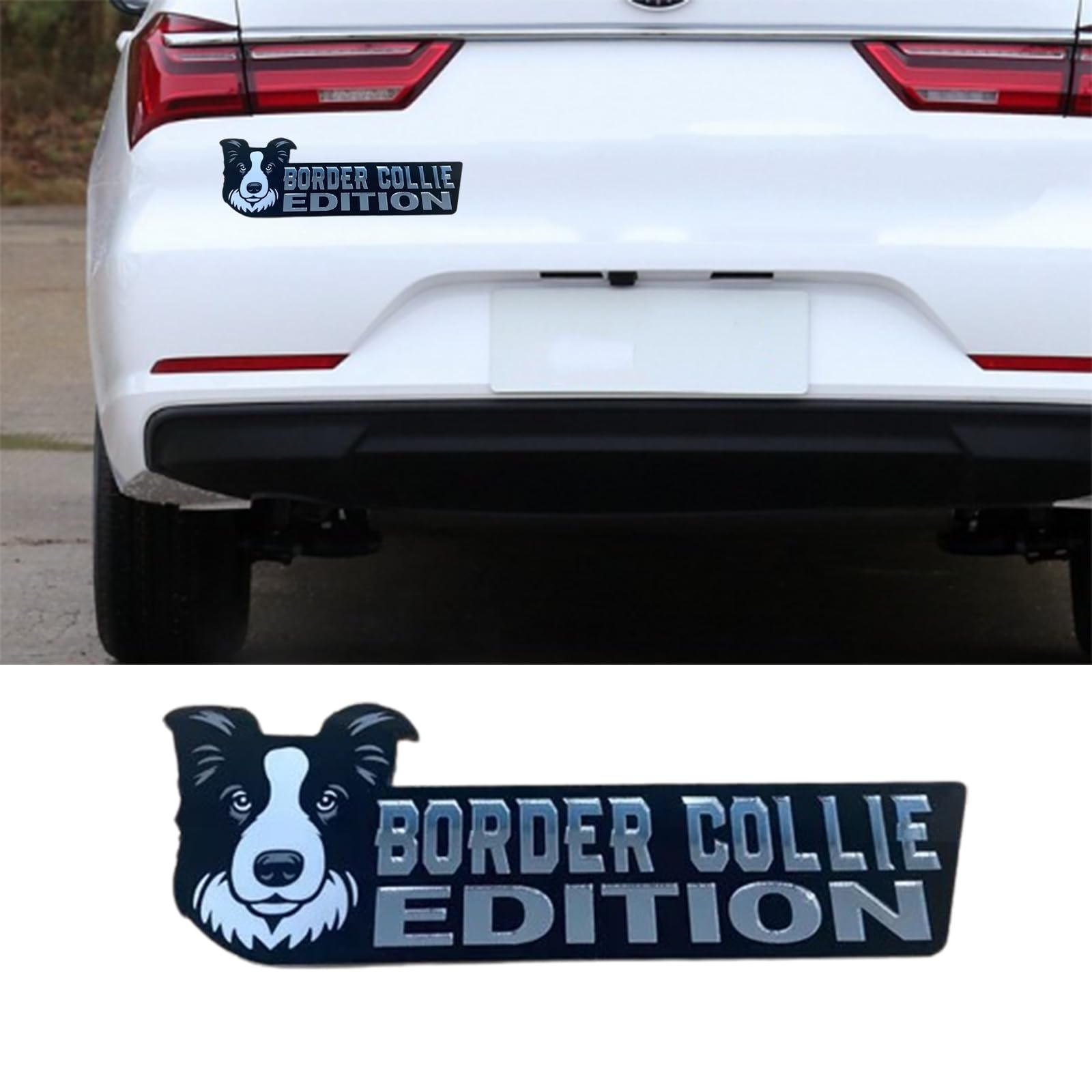 3D Dog Car Emblem - Cute Border Collie Badge for Car & Motorcycle Decoration