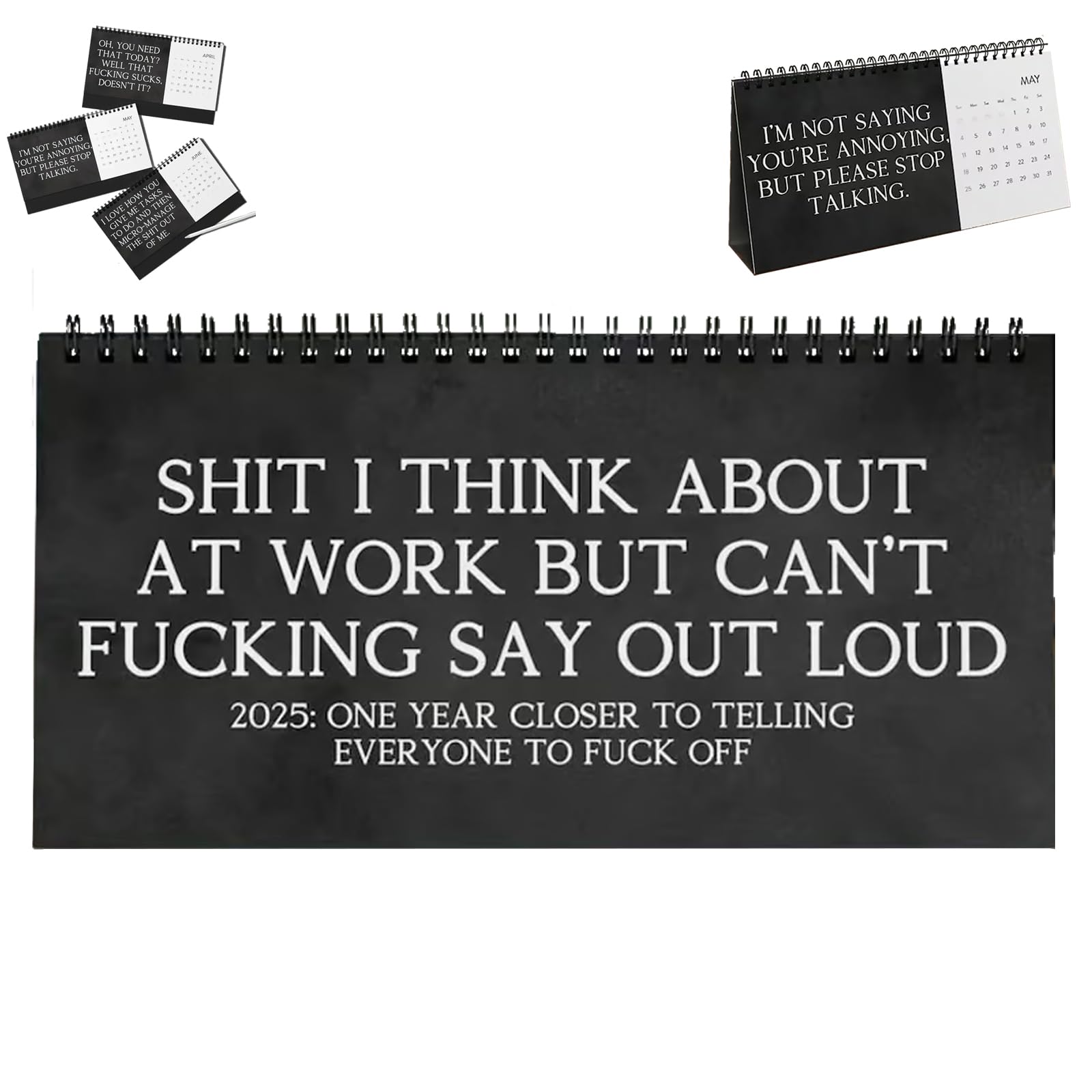 2025 Funny Desk Calendar - Office Humor & Swear Word Affirmations for Coworkers & Friends - Motivational & Demotivational Quotes - Perfect for Workplace, Home Office & Gifts (1PC)