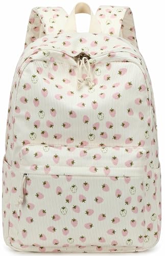 Corduroy Beige - White Pink Strawberry