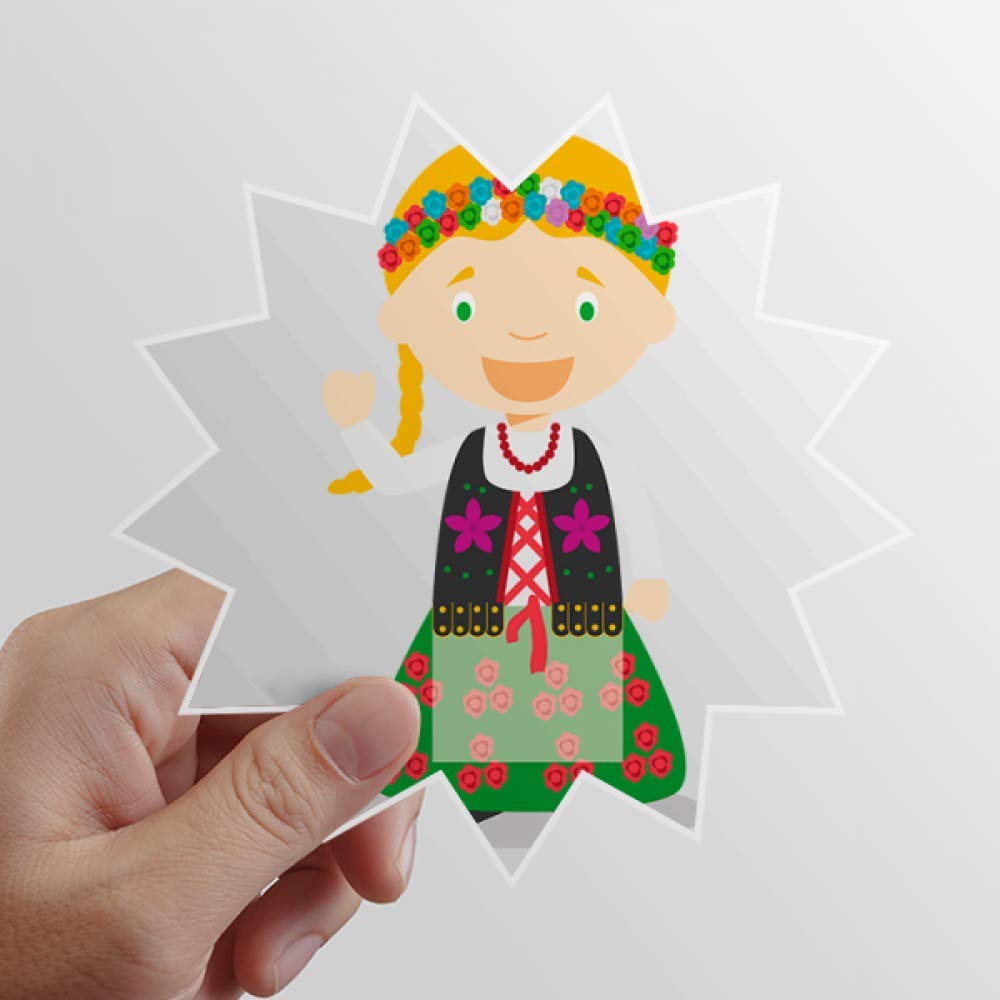 DIYthinker Smile Blond Poland Cartoon Sun Vinyl Sticker - Waterproof Luggage Graffiti Flower Decal for Laptop, Phone, Notebook, Skateboard & Travel Accessories - Fun DIY Decoration for Teens & Adults