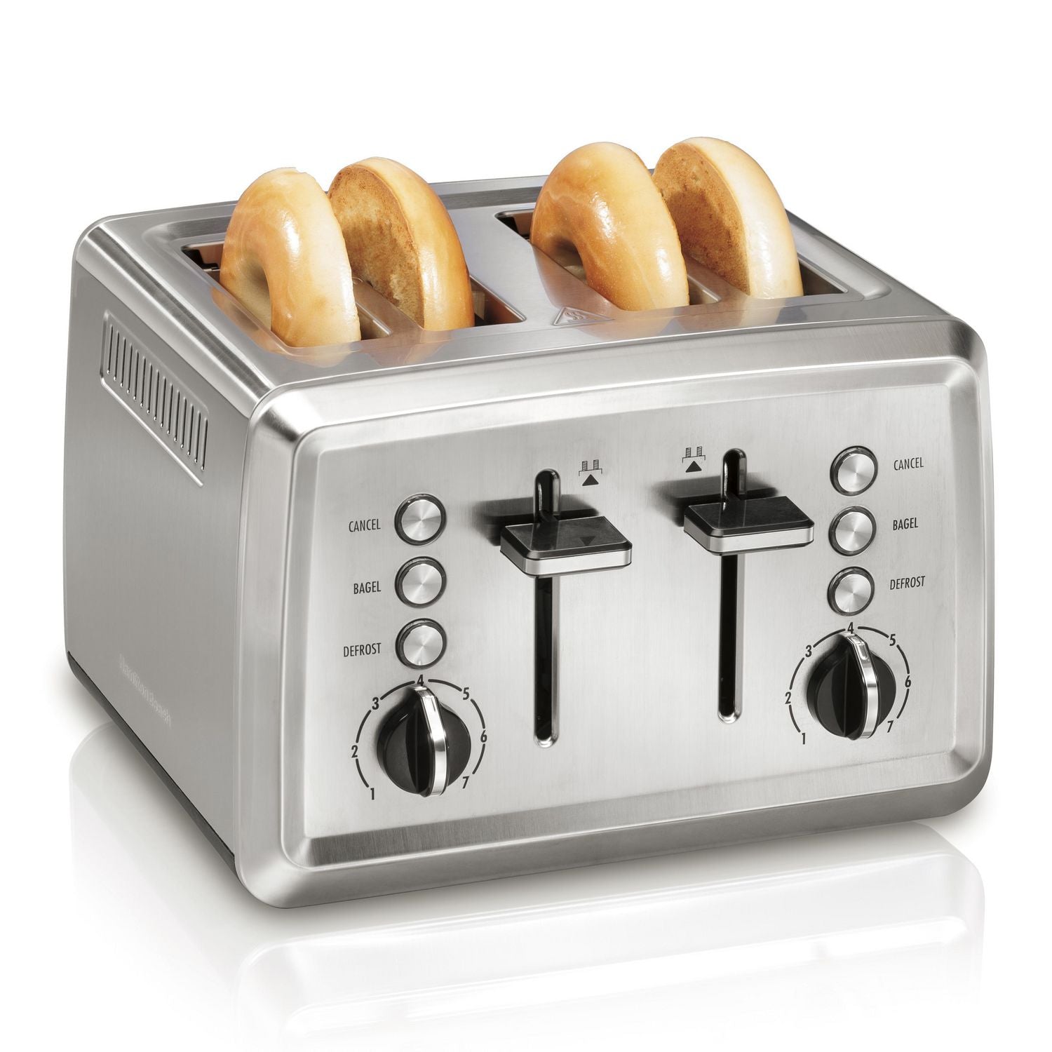 Hamilton Beach 4-Slice Stainless Steel Toaster with Digital Display - Model 24794C - Perfect for Breakfast, Brunch & Family Meals