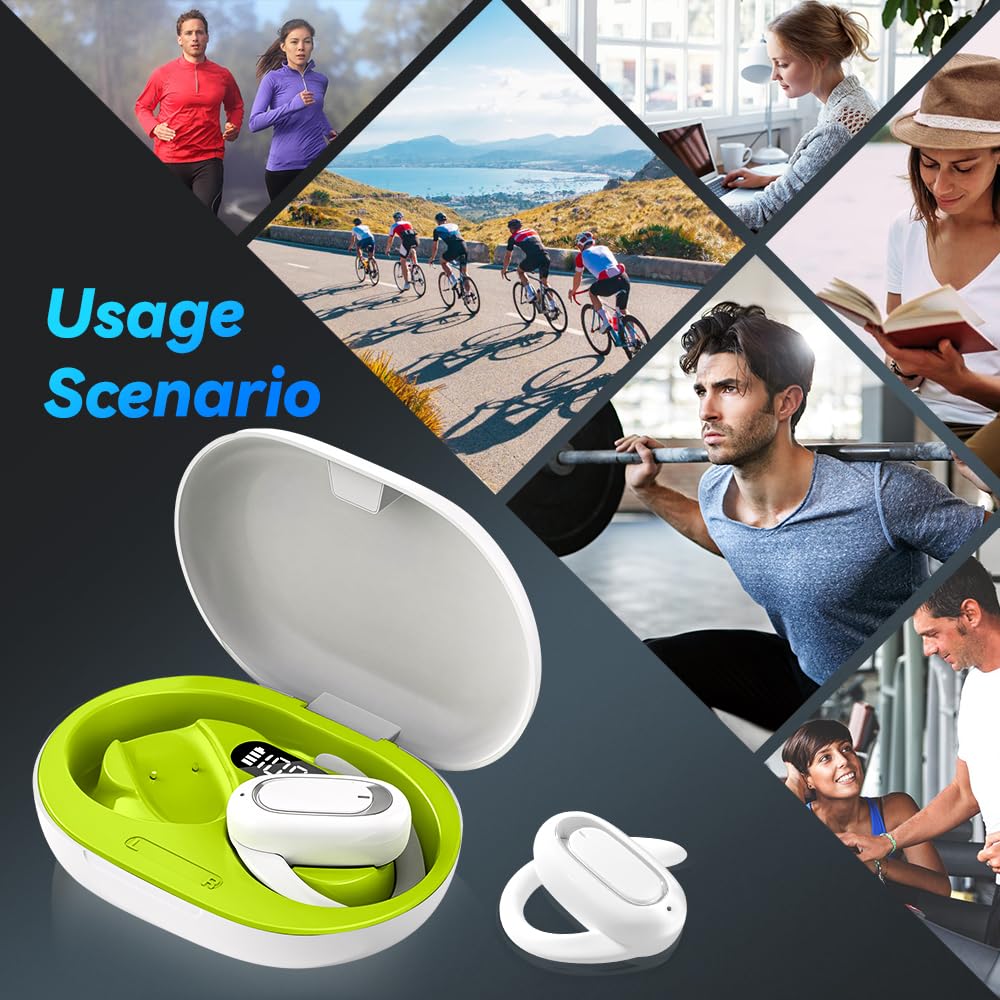 OneNine Latest 3D Surround Sound Open OWS Bluetooth Headphones - Wireless Noise Cancelling Hanging Earphones, IPX5 Waterproof Open Ear Earbuds for Cycling, Running, Workouts & Outdoor Sports | Comfortable for All-Day Wear