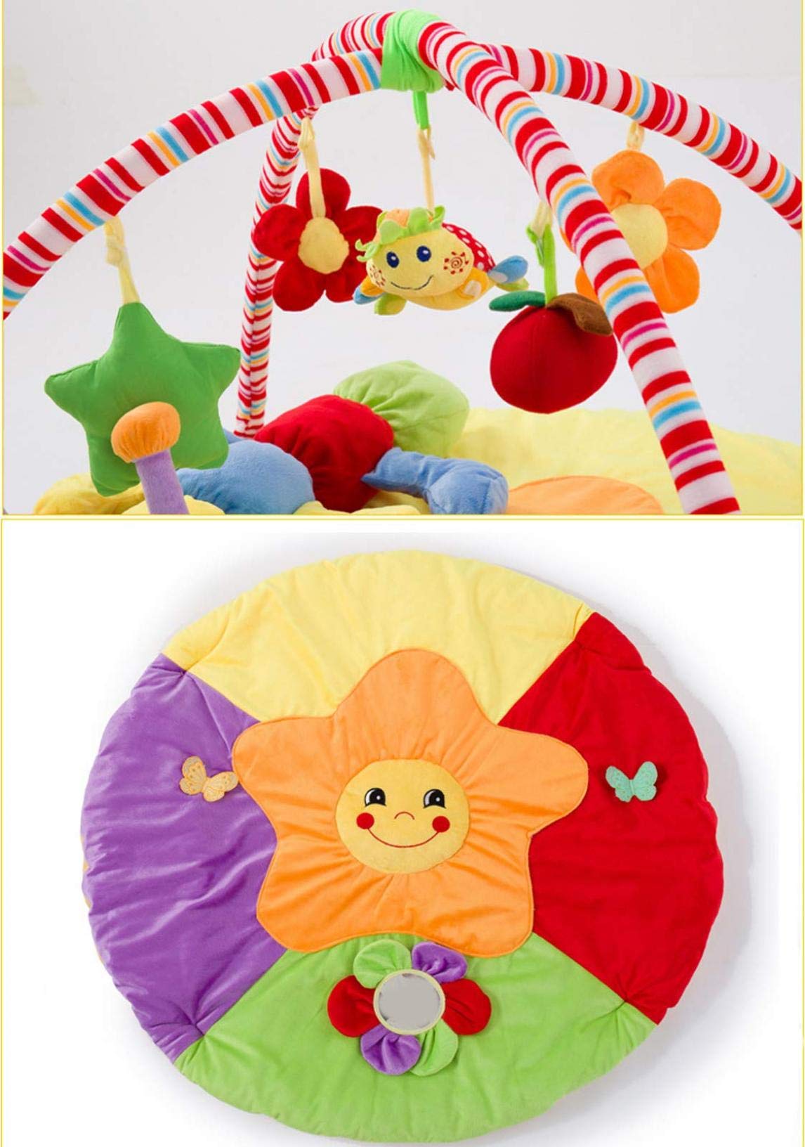 Colorful Insect Baby Play Mat - Soft Round Activity Gym with Hanging Toys for Newborns & Toddlers | Perfect for Crawling, Tummy Time & Early Development Gifts