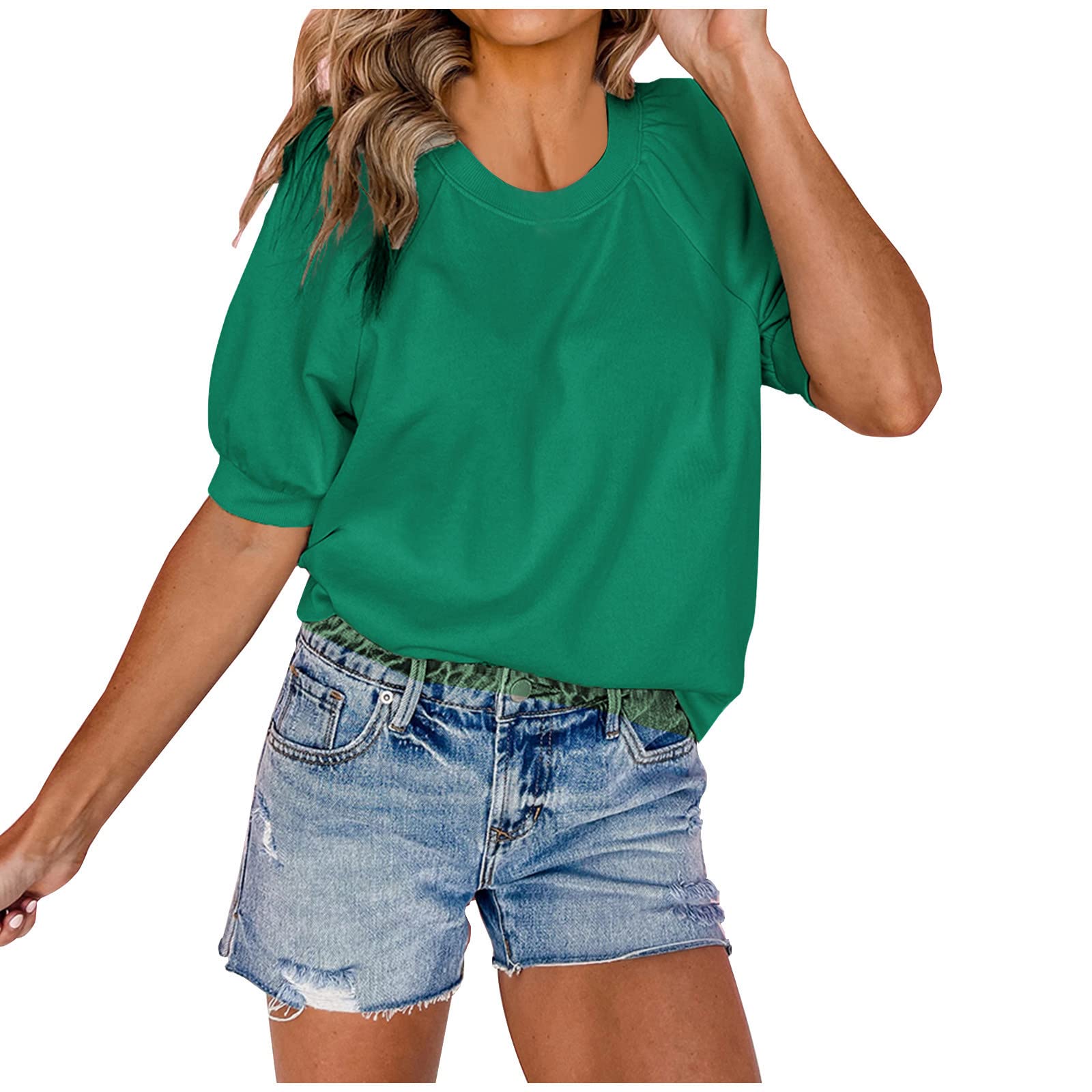 Women's Workout T-Shirts - Breathable Summer Short Sleeve Crew Neck Blouses - Solid Color Athletic Tops for Gym, Yoga & Running - Perfect for Fitness & Casual Wear