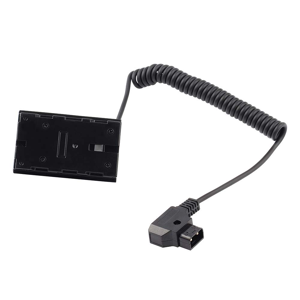 Sony NP-F550 Dummy Battery to D-Tap B Coiled Power Cable - Compatible with NP-F550, F570, F970 Batteries - Perfect for Camera Monitors, Video Production & On-Set Power Solutions