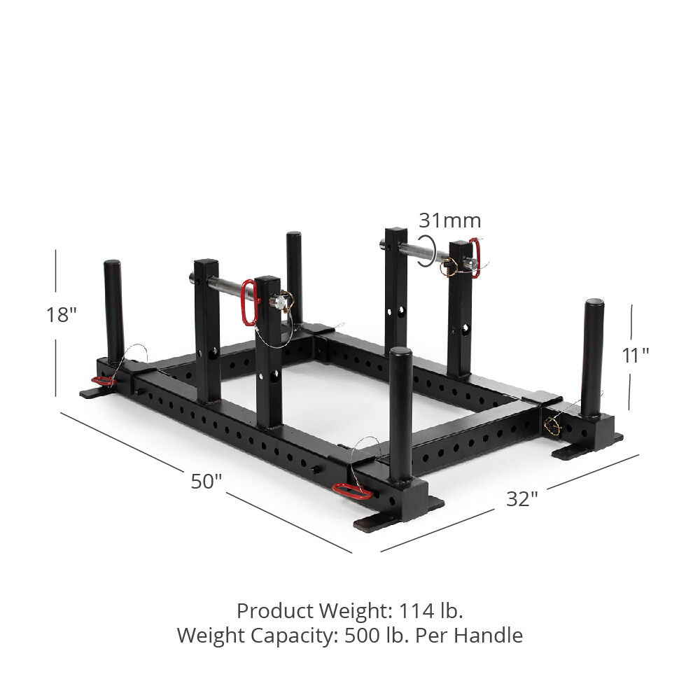 Heavy Duty Upright Farmers Walk Handles - Weightlifting & Strength Training Equipment for Home Gym, CrossFit & Functional Fitness Workouts - Perfect for Deadlifts, Squats & Grip Strength Exercises