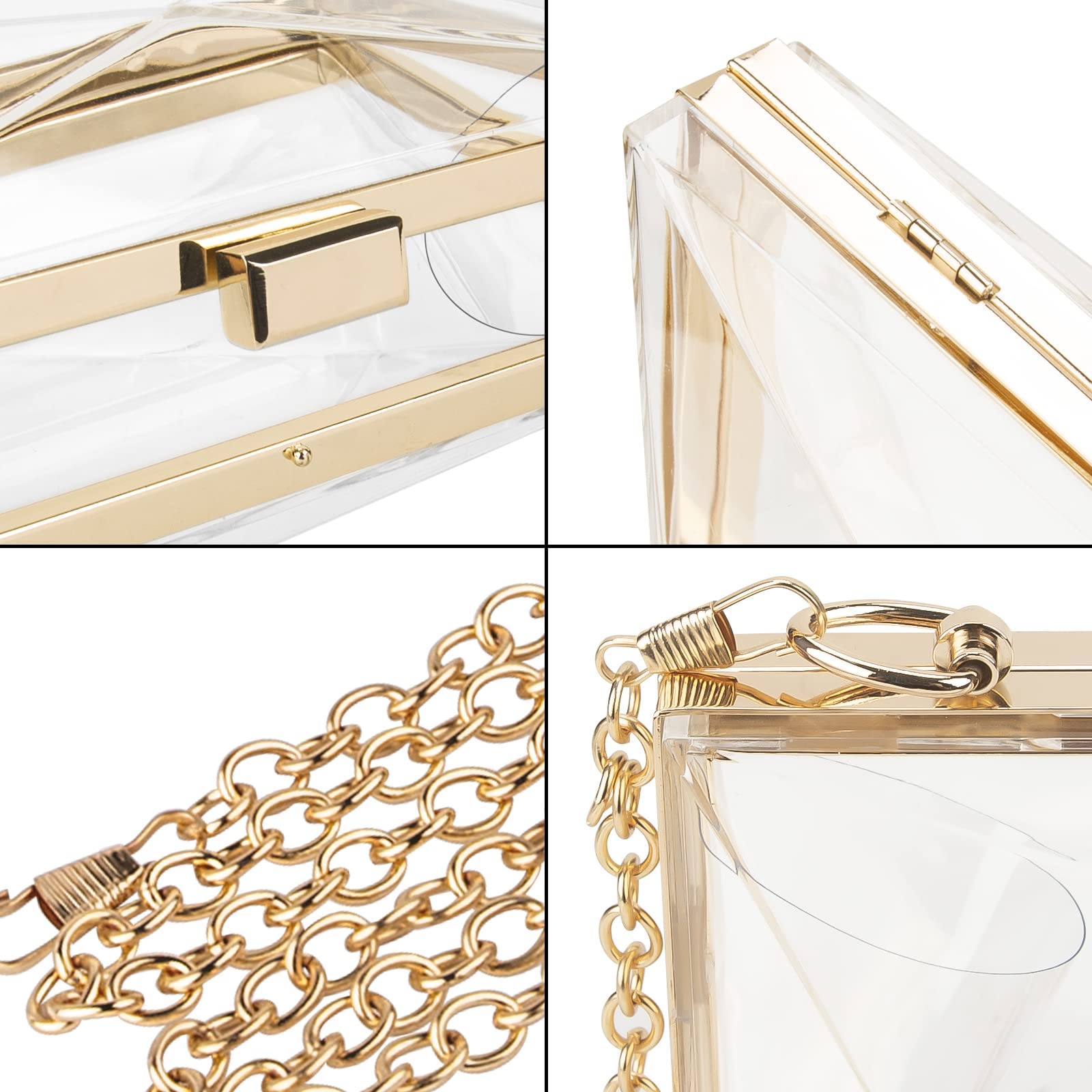 Women's Clear Acrylic Clutch Purse - Transparent Rhombus Evening Bag for Party, Wedding & Special Occasions | Crossbody Shoulder Handbag for Women | Perfect for Prom, Bridal Shower & Night Out