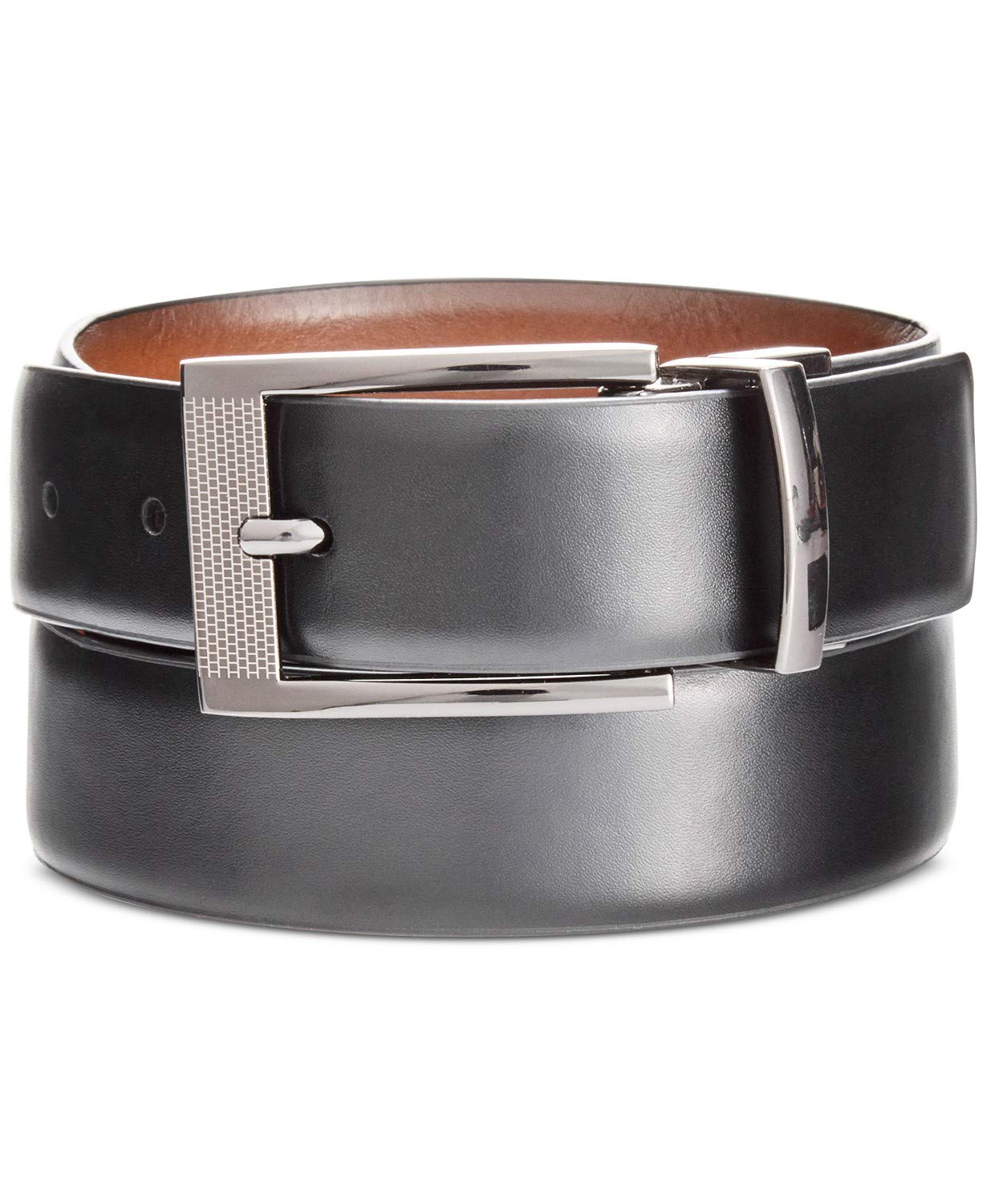 Alfani Men's Reversible Leather Dress Belt - Black & Brown - Formal & Business Casual Wear - Perfect for Office, Weddings & Special Occasions