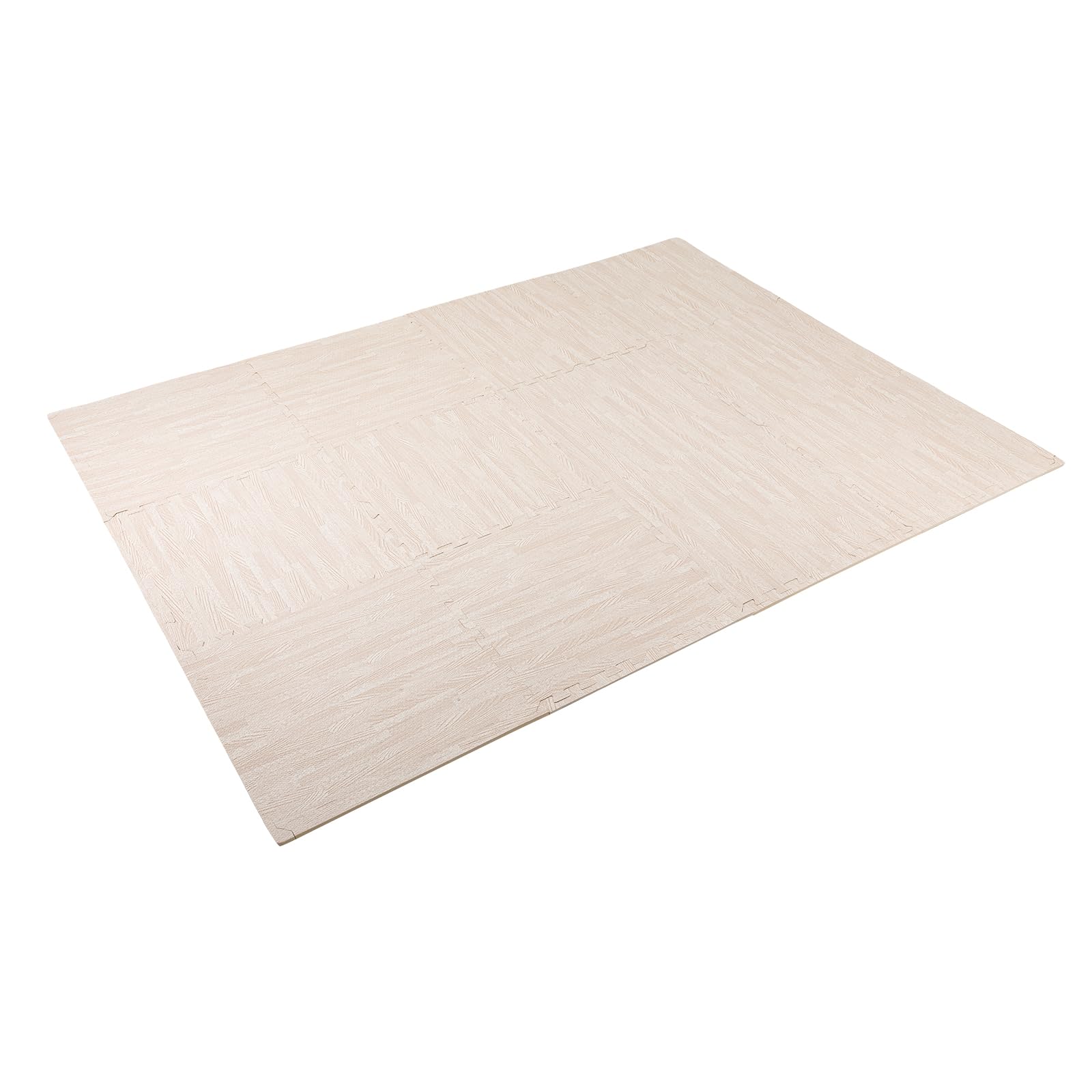 Premium 3/8 Inch Thick Wood Grain Foam Floor Tiles - 25-Piece Interlocking Foam Mats for Playroom, Gym & Home Office - Non-Slip Puzzle Mat (24