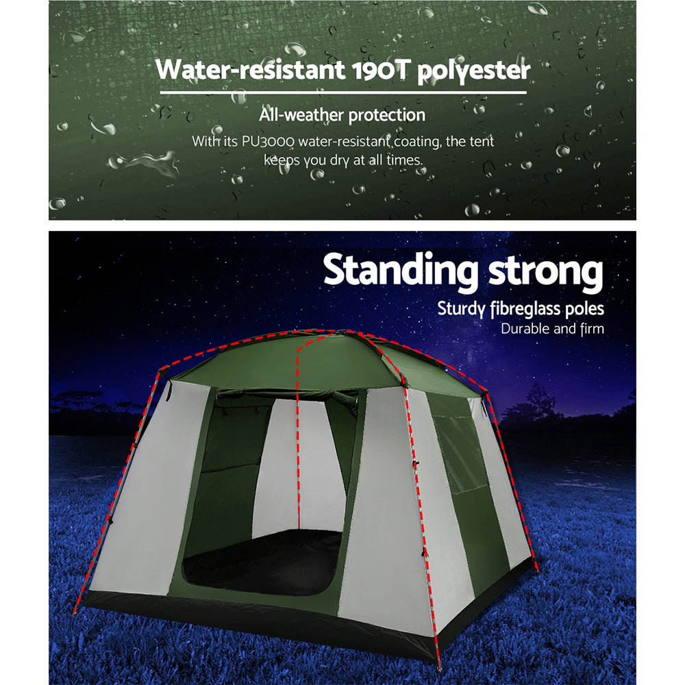 Weisshorn 6 Person Camping Tent - Waterproof Family Dome Tent for Hiking, Backpacking & Outdoor Adventures - Perfect for Camping Trips, Family Gatherings & Beach Outings