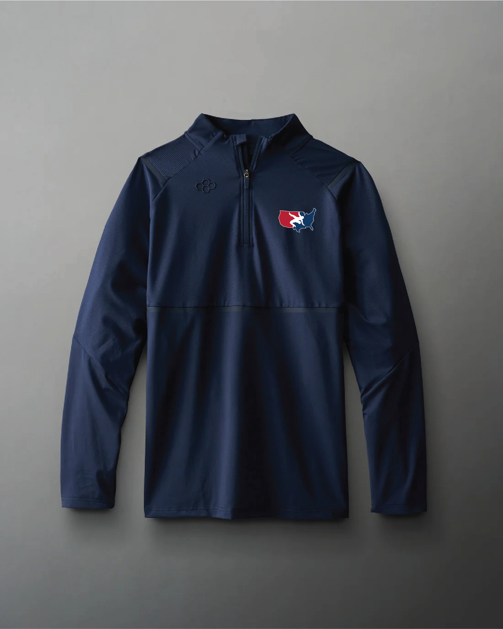 RUDIS Men's Vent Quarter Zip Pullover Sweatshirt - Navy Blue | Lightweight & Breathable for Training, Workouts & Casual Wear