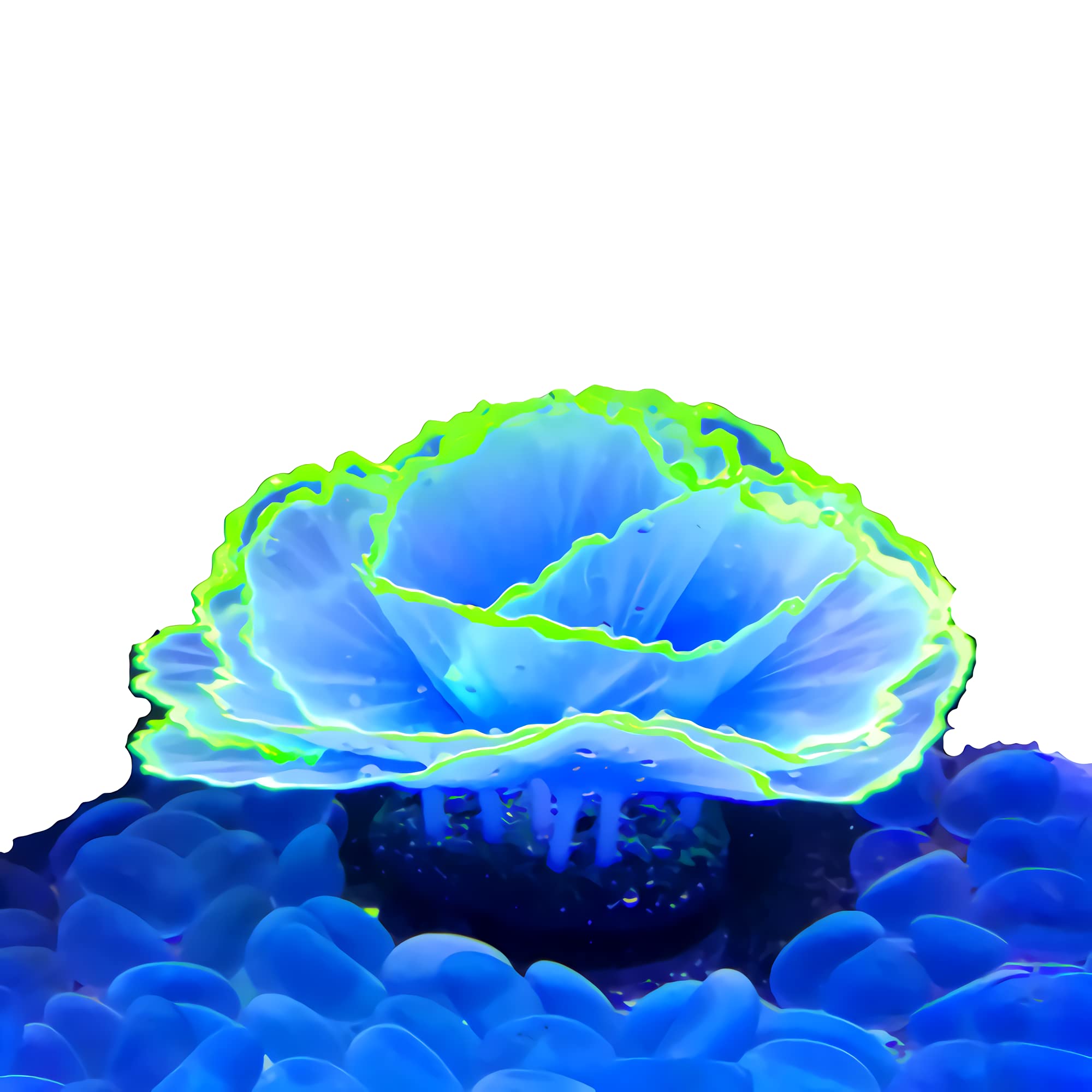 Fluorescent Lettuce Coral for Fish Tank - Aquarium Decor for Home & Office