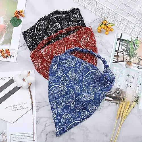 Floral Elastic Hair Kerchief Scarf Set of 3 - Stylish Headbands for Women, Girls | Perfect for Summer, Beach, Yoga, and Outdoor Activities