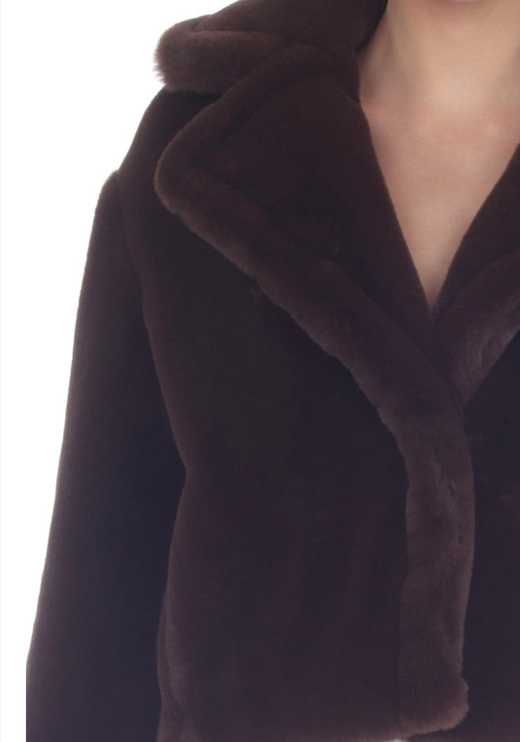 Isabella Faux Fur Jacket Women's Winter Coat - Soft Plush Long Sleeve Outerwear for Fashion, Parties & Cold Weather