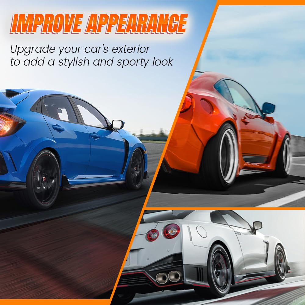 Carbon Fiber Side Skirts for Tesla Model 3 2017-2025 - PP Material Rocker Panel Side Splitter with Bottom Line - Enhance Style & Protection for Your Electric Vehicle