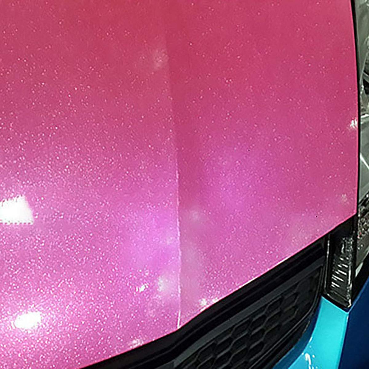 Premium High Gloss Glitter Vinyl Wrap Film for Cars - Bubble-Free Diamond Pearl Auto Vinyl Sticker - Pink (23.6