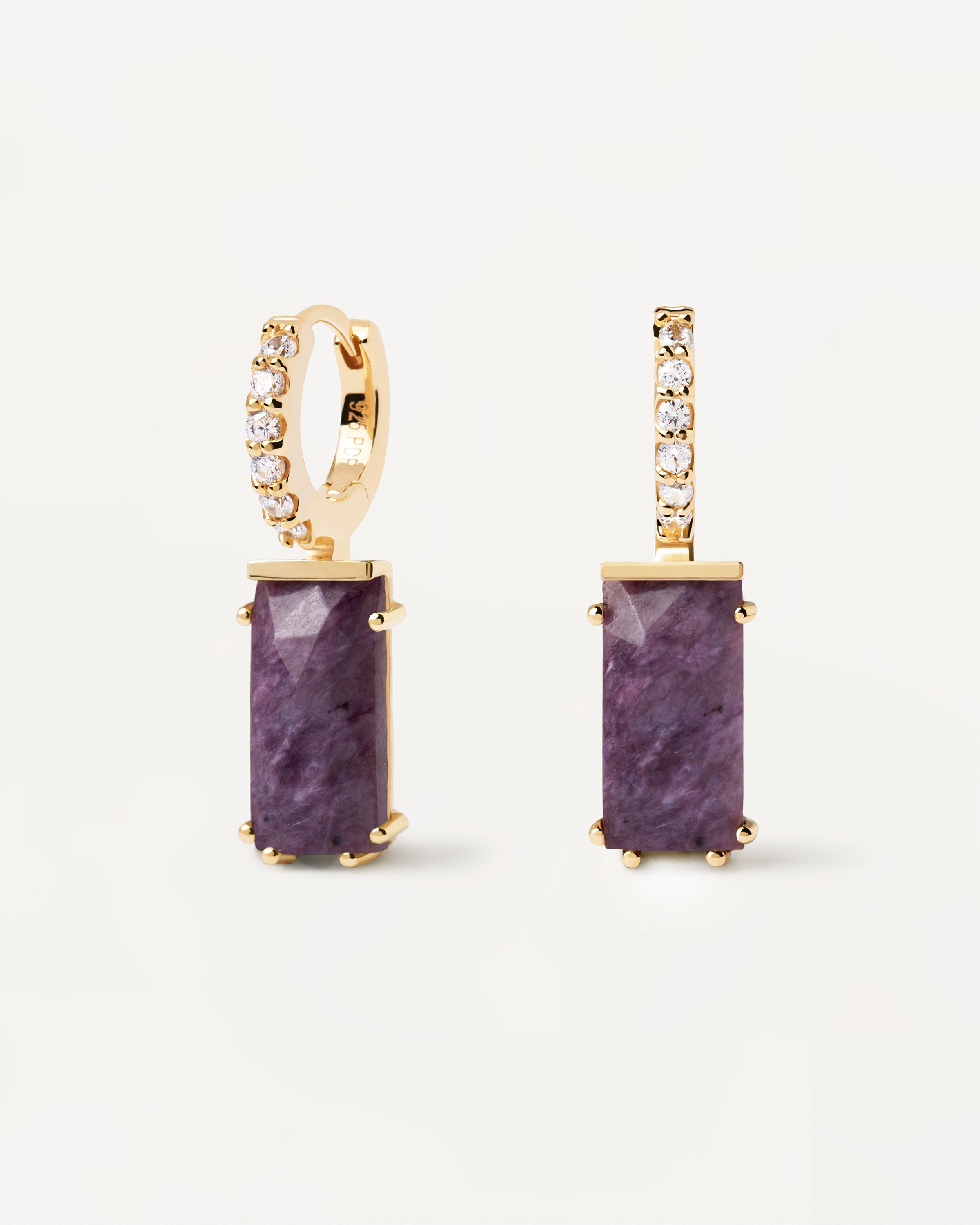 Kaori Charoite Single Earring - Handmade Purple Gemstone Jewelry for Women - Perfect for Parties, Weddings & Special Occasions