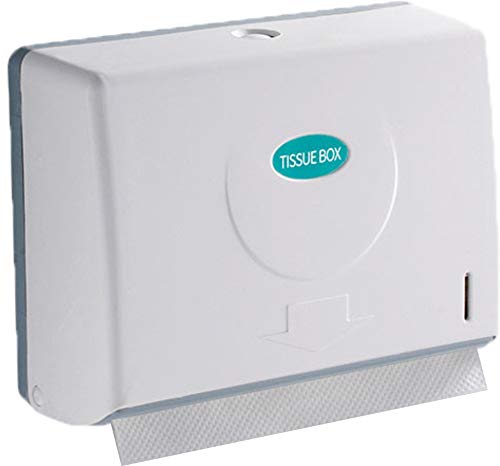 Wall Mount Paper Towel Dispenser - White C-Fold & Multifold Commercial/Home Use | Bathroom Tissue Holder for Kitchen, Office & Restrooms by CQ Acrylic