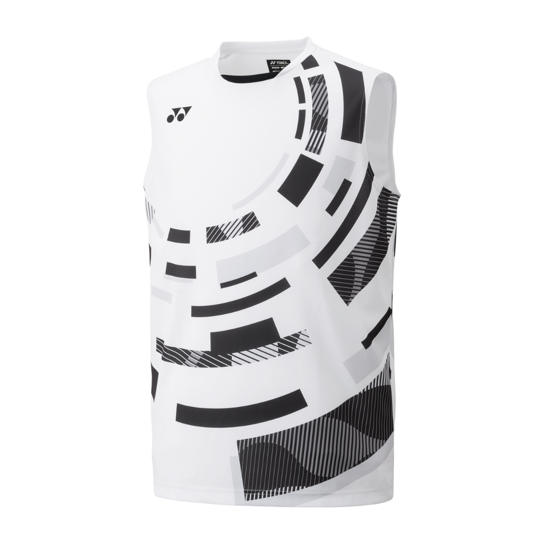Yonex 10579 Men's Performance Sleeveless Tennis Shirt - Breathable Quick-Dry Athletic Top for Summer [White] - Ideal for Tennis, Gym Workouts & Outdoor Sports