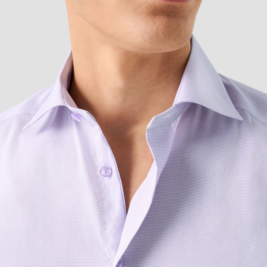 ETON Men's Cotton Oxford Contemporary Fit Single Cuff Dress Shirt - Light Purple | Business Casual & Formal Wear for Office, Weddings & Special Occasions