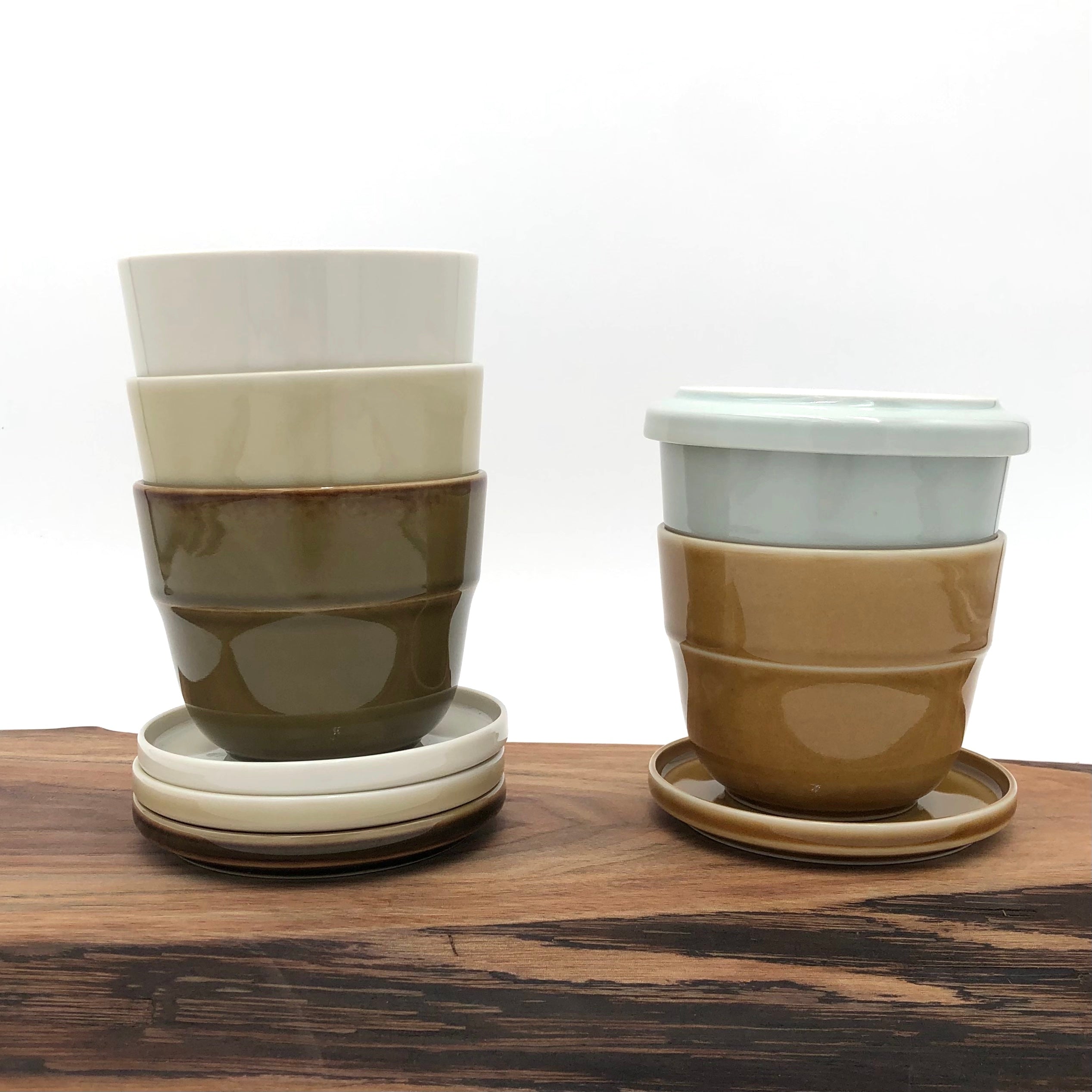 TRIPWARE Japan Recycled Earthenware Ceramic Cup Set - Handmade Eco-Friendly Tea & Coffee Mugs (Assorted Designs) - Perfect for Home, Office & Gift Giving