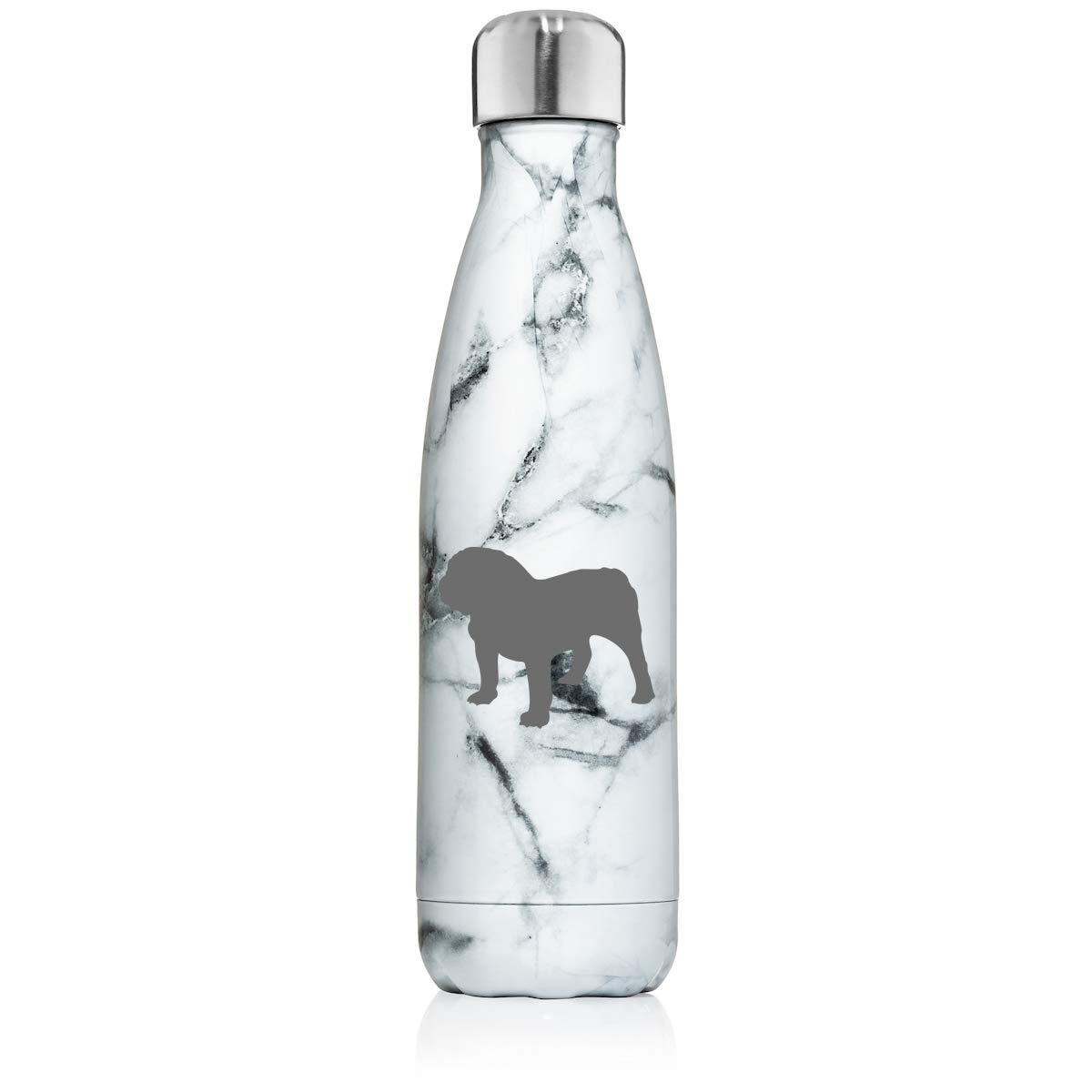 MIP 17 oz Double Wall Vacuum Insulated Stainless Steel Water Bottle - Leak Proof Travel Mug with Bulldog Design for Hiking, Gym & Office Use