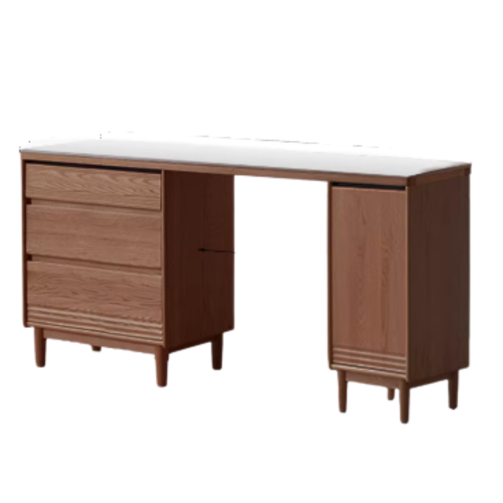 82.7x17.7x33.5 inch / 210.4x45x85 cm / Walnut color / Oak Pure black rock board dining cabinet