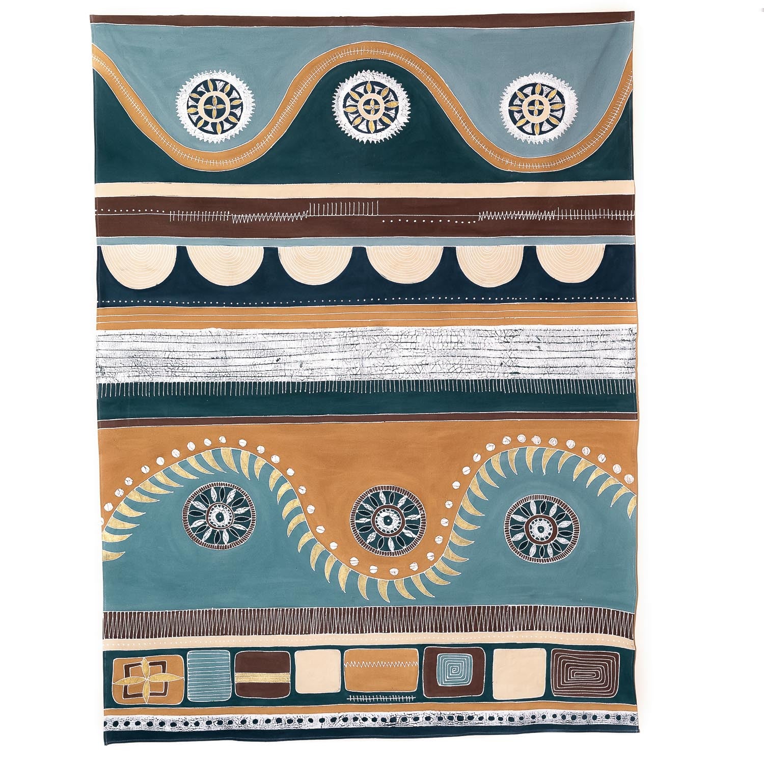Premium Mali Azure Tablecloth - 100% Cotton, Wrinkle-Resistant, Machine Washable - Perfect for Dining, Parties, and Outdoor Events