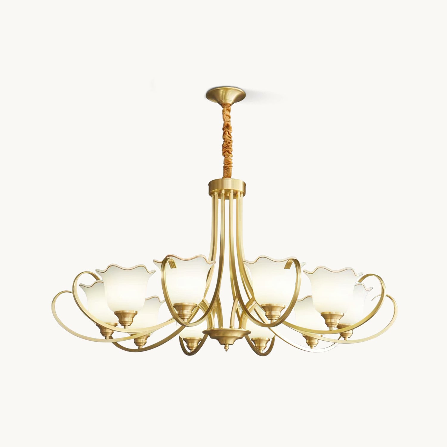 Elegant Blooming Flower Glass Chandelier - Modern Crystal Ceiling Light Fixture for Dining Room, Bedroom & Living Room Decor