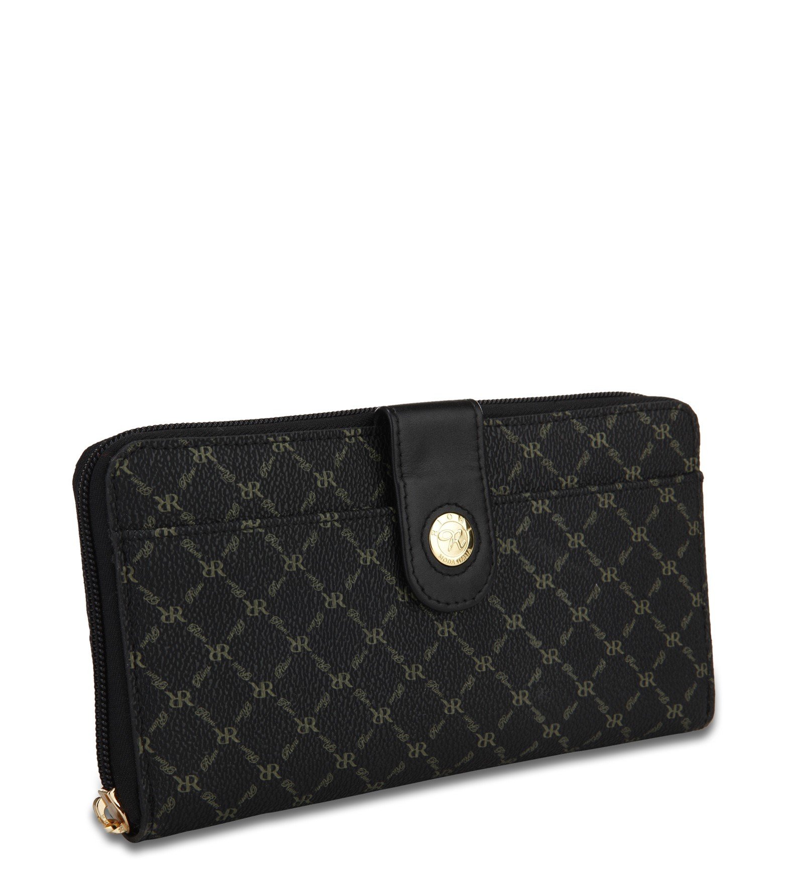 Stylish Button Zip Wallet for Men & Women - Secure RFID Blocking Leather Wallet for Travel & Everyday Use