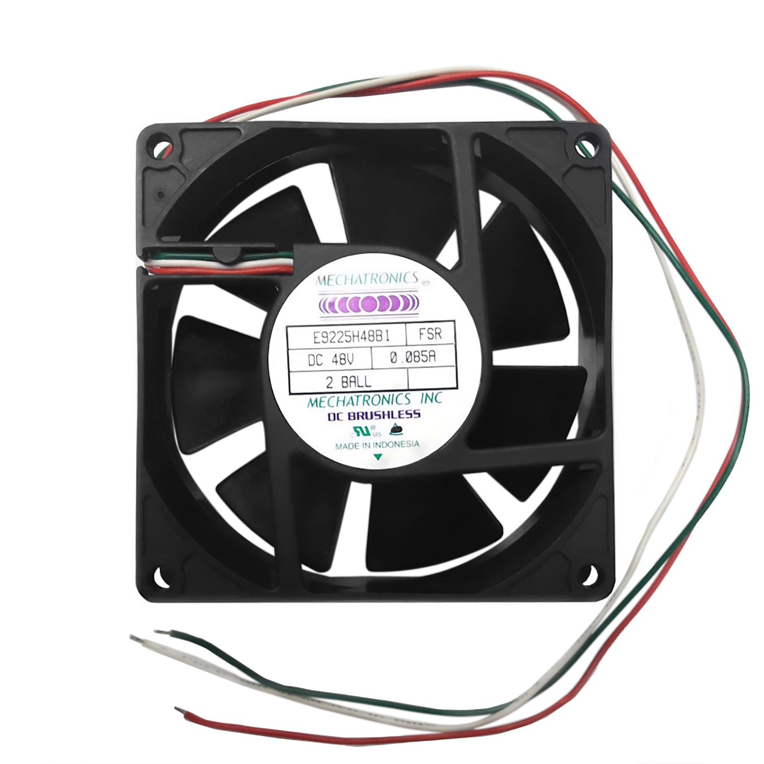 48V DC Brushless Cooling Fan 92x92x25mm with Tachometer Alarm - E9225H48B1 FSR - Perfect for Server Racks, Industrial Equipment & PC Cooling Systems