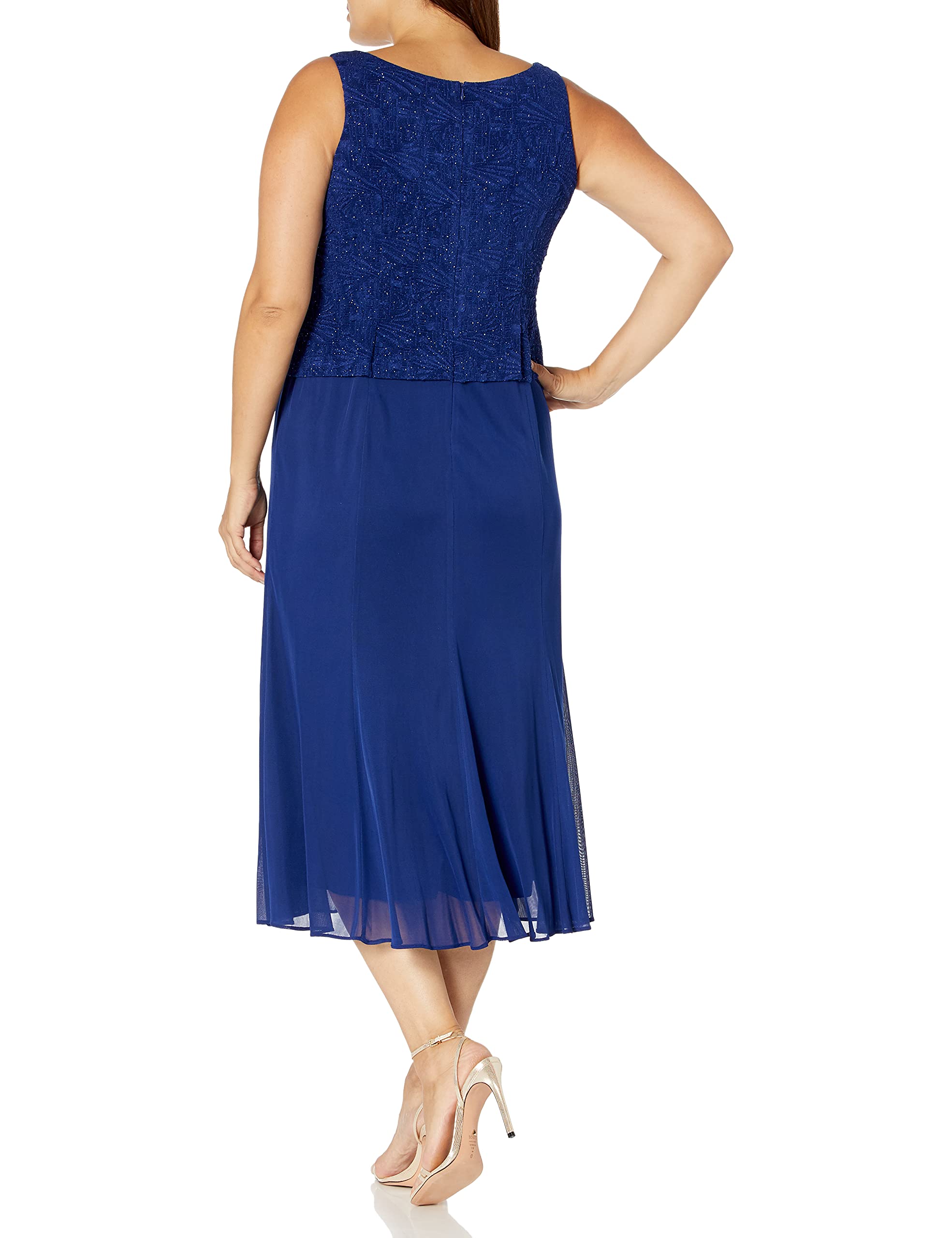 Alex Evenings Women's Tea Length Jacket Dress for Weddings & Formal Events - Petite & Regular Sizes - Elegant Cocktail Attire for Bridal Showers, Evening Parties & Special Occasions