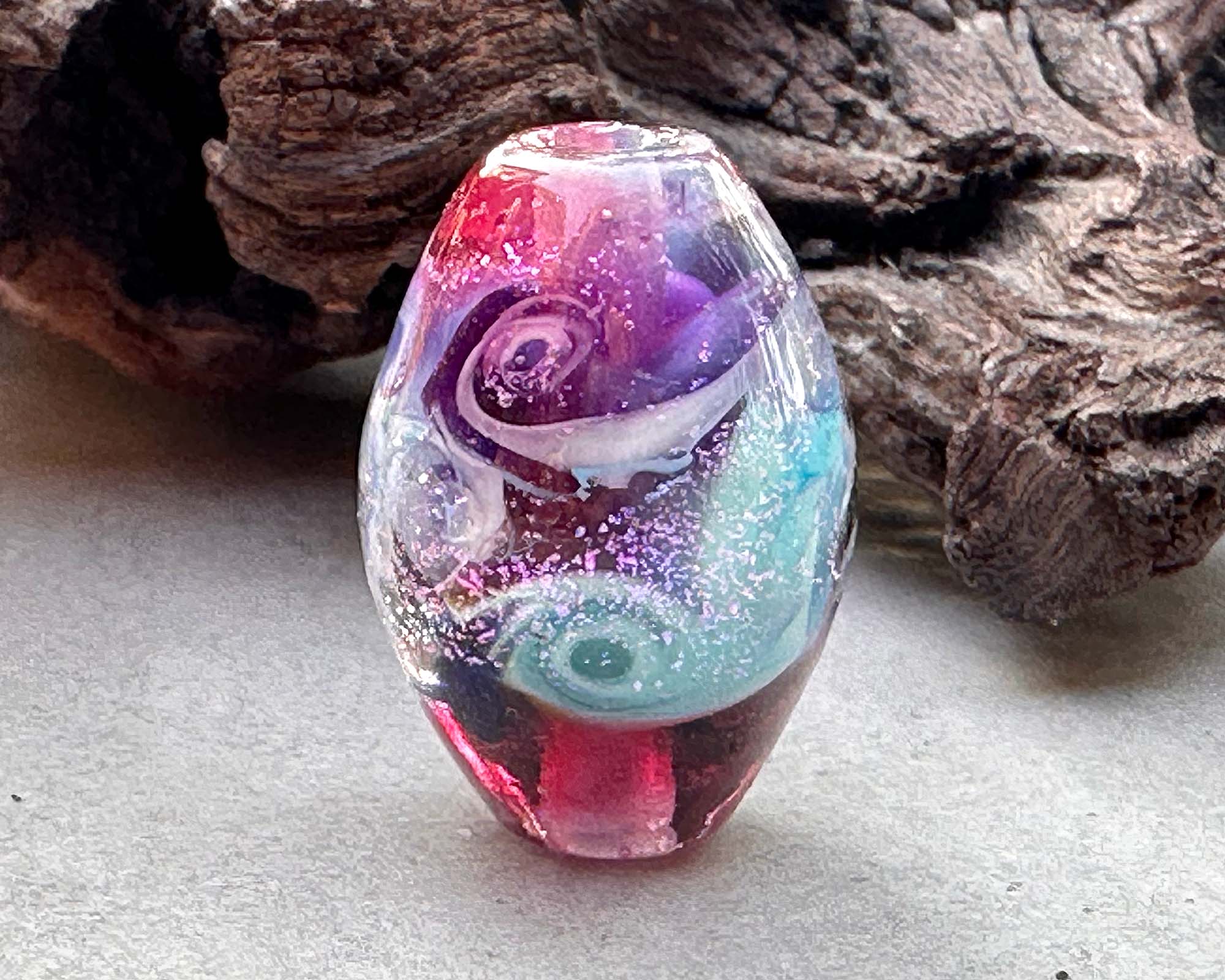 Unicorn Kisses Pink Lampwork Glass Focal Bead for Jewelry Making - Handmade SRA Beads for Necklaces, Bracelets & DIY Crafts - Perfect for Gift Giving & Boho Style Accessories