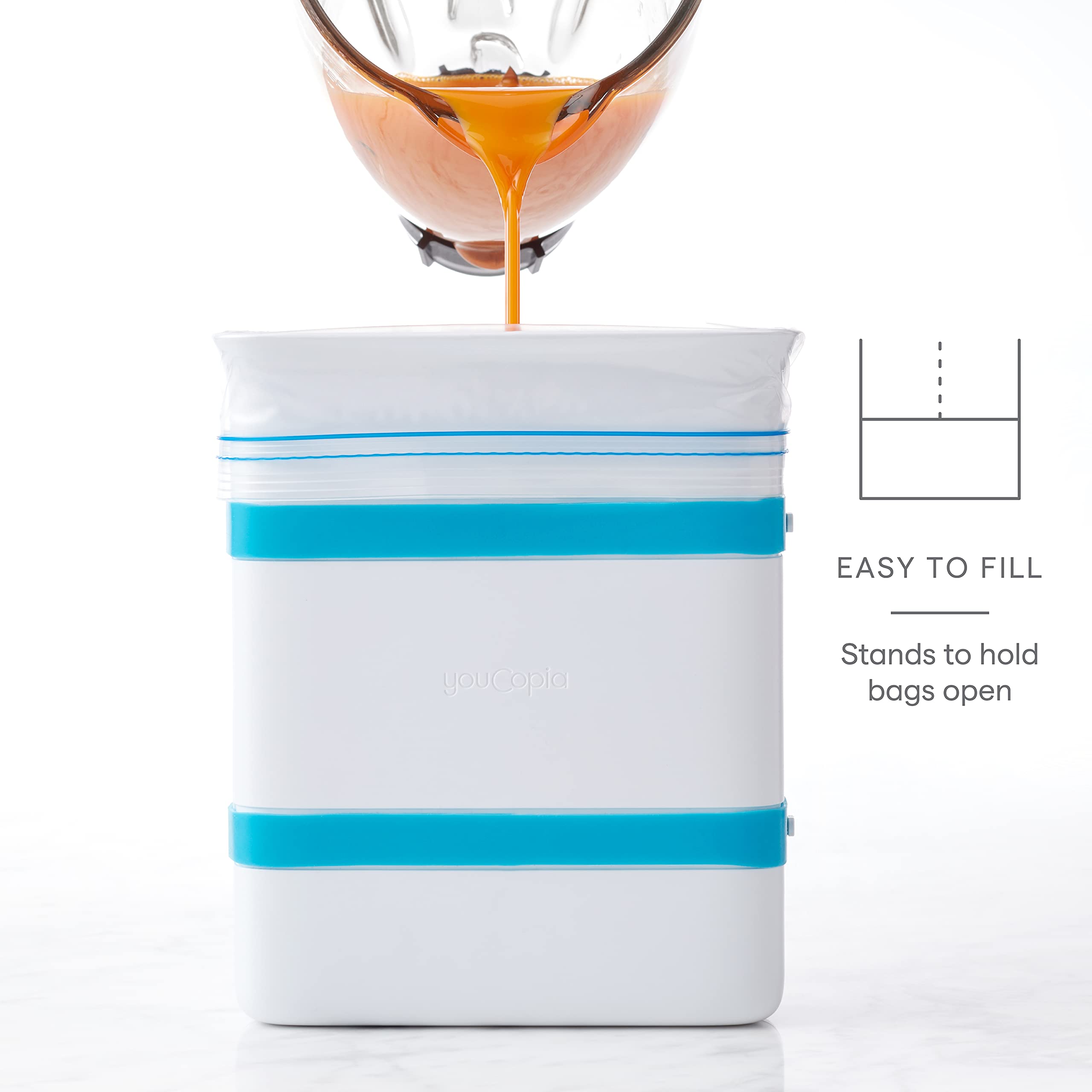 YouCopia FreezeUp 6-Cup Freezer Food Block Maker - Meal Prep Container for Soup, Leftovers & Batch Cooking - Perfect for Freezing, Storing & Organizing Food
