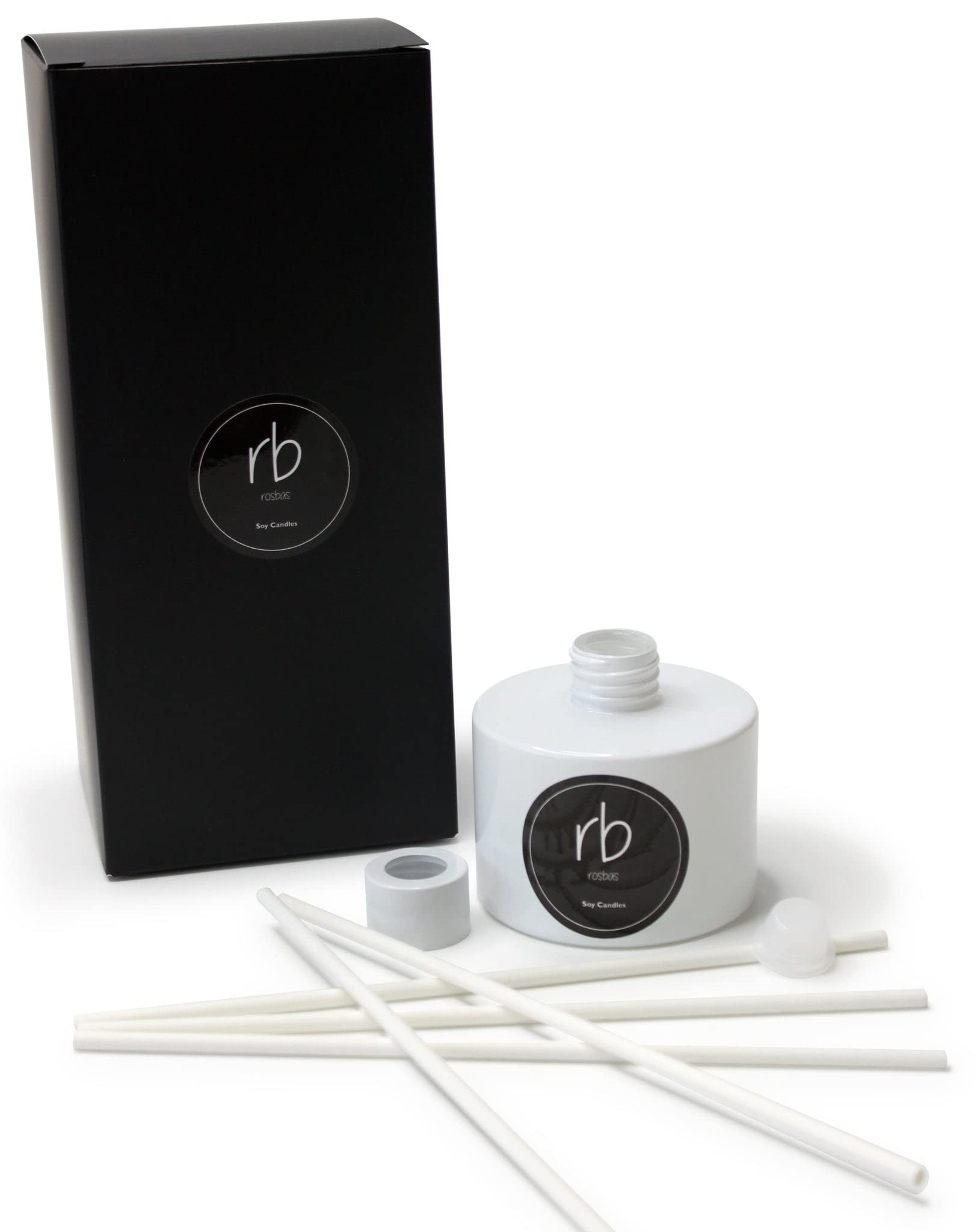 Premium Gardenia Reed Diffuser Set - 6oz Handmade in USA, Glossy White Glass Bottle with Long-Lasting Fragrance Sticks | Home Scent Diffuser for Living Room, Bedroom, Bathroom & Office Decor | Gift Boxed Aromatherapy Essential Oil Diffuser