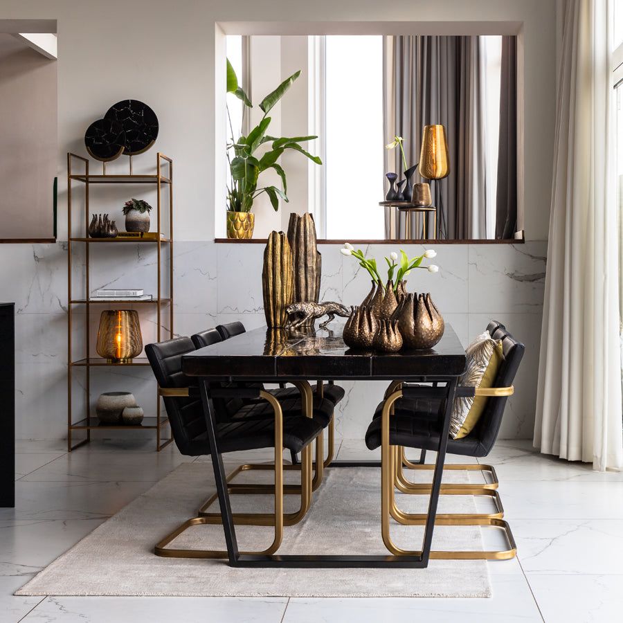 Adeta Modern Tripod Floor Lamp - Medium/Large Size in Matt Black, Nickel & Gold Finishes - Perfect for Living Room, Bedroom, or Office Lighting