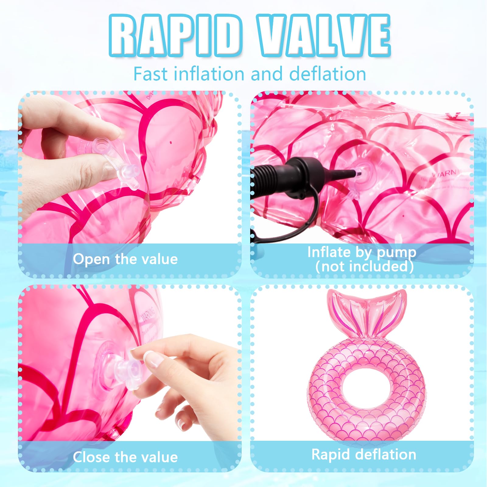 110cm Extra Large Inflatable Pool Ring for Adults - Durable Swimming Float, Fish Tail Design, Swim Toy for Pool, Lake & Beach Fun - Perfect for Relaxing, Lounging & Water Games