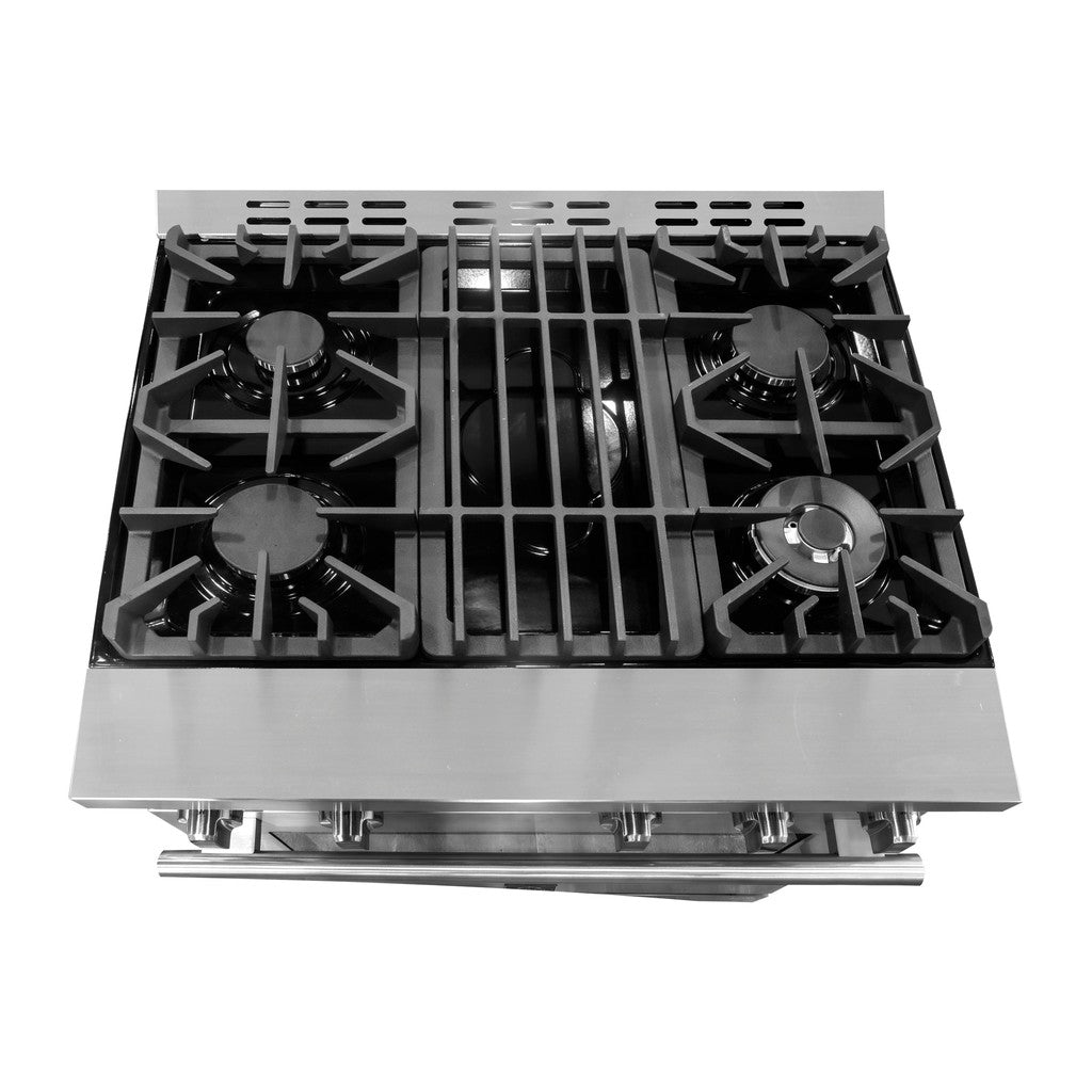 Premium 30-inch 4.62 cu. ft. Professional Gas Range with Stove and Oven in Stainless Steel (FFSGS6228 30S) - Ideal for Home Kitchens, Restaurants & Culinary Enthusiasts