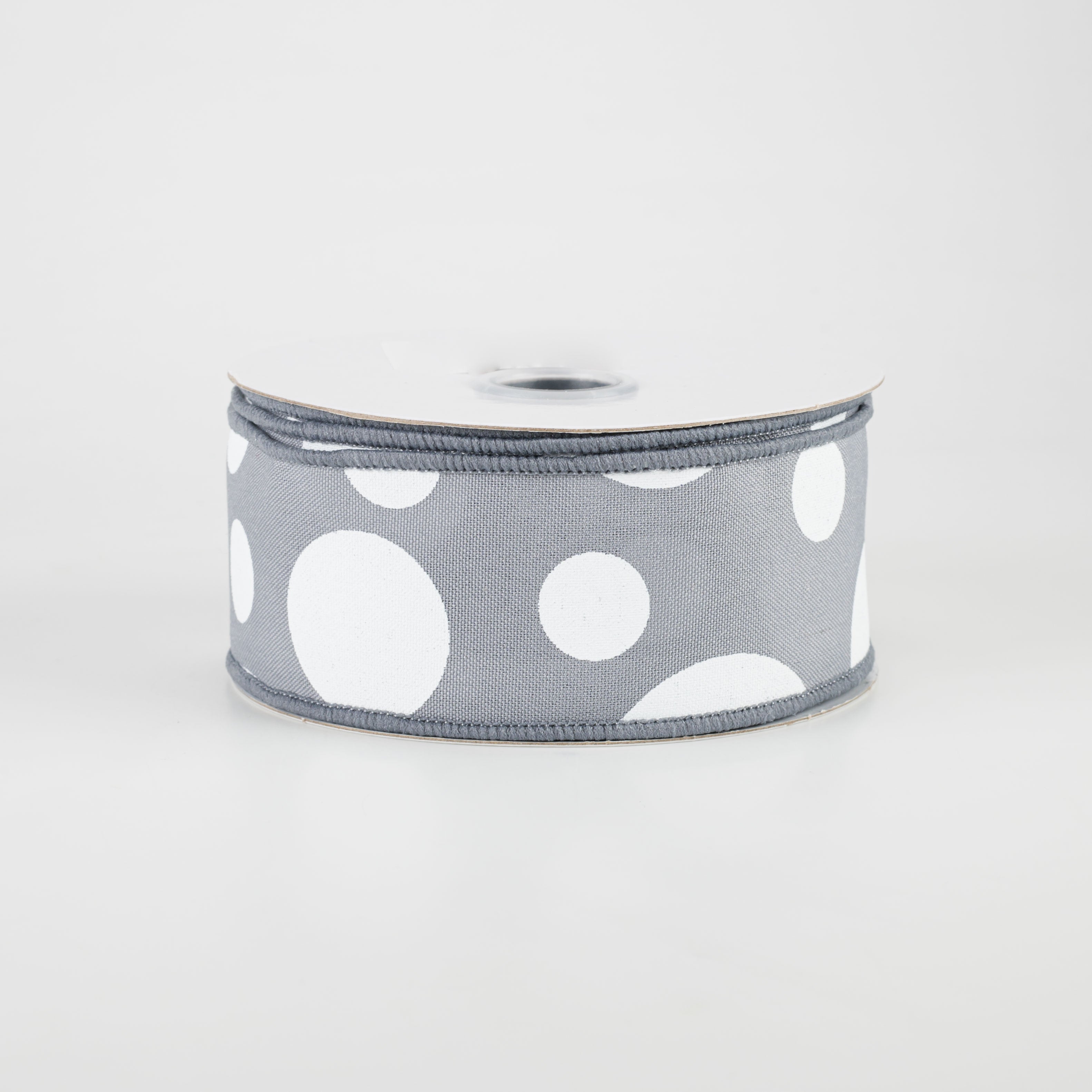 1.5 Inch Giant Three Size Polka Dot Ribbon - Dark Grey & White Grosgrain Ribbon (10 Yards) for Gift Wrapping, DIY Crafts, Hair Bows, and Party Decorations