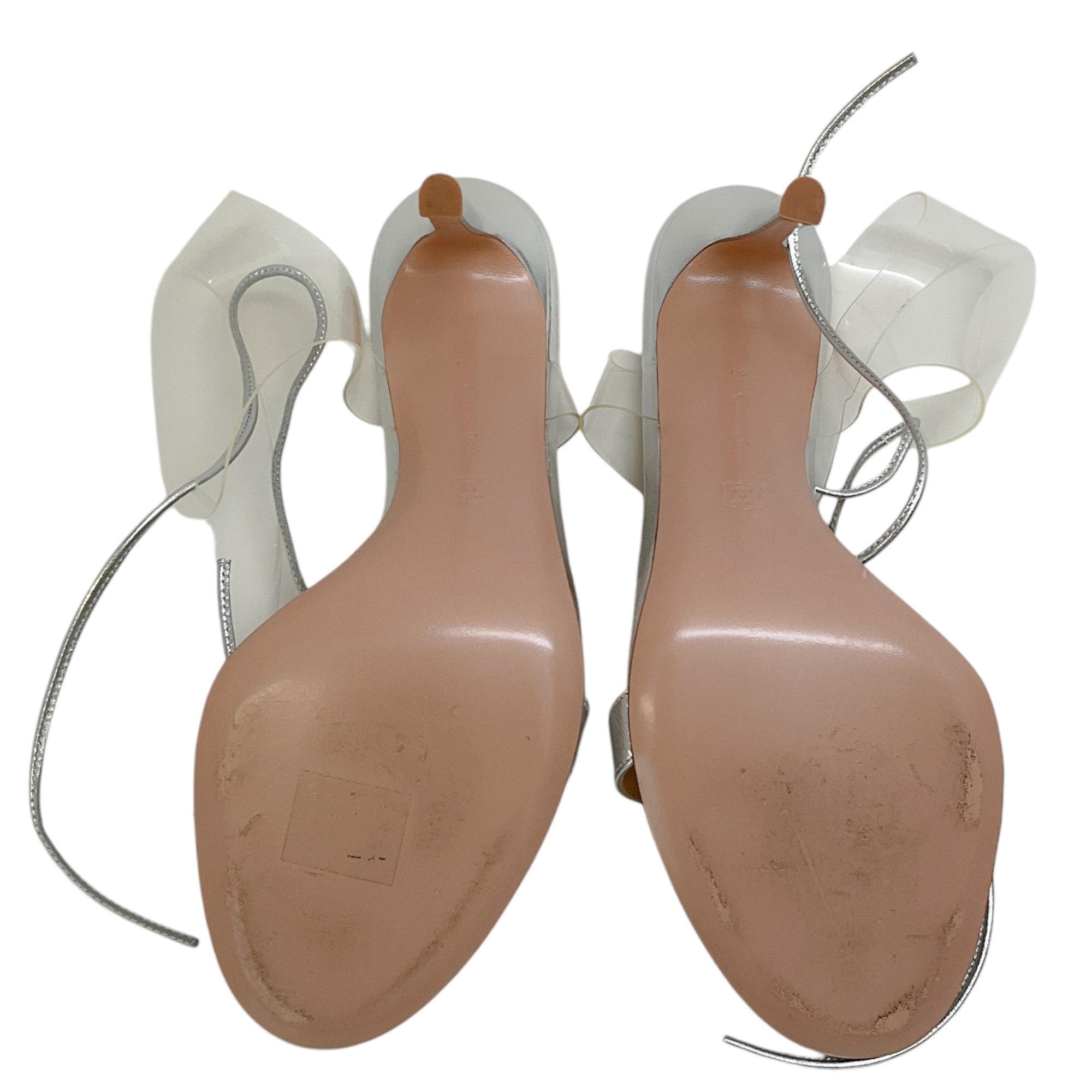 Gianvito Rossi Women's Estelle Silver PVC Sandals - Elegant Heels for Parties, Weddings & Evening Events