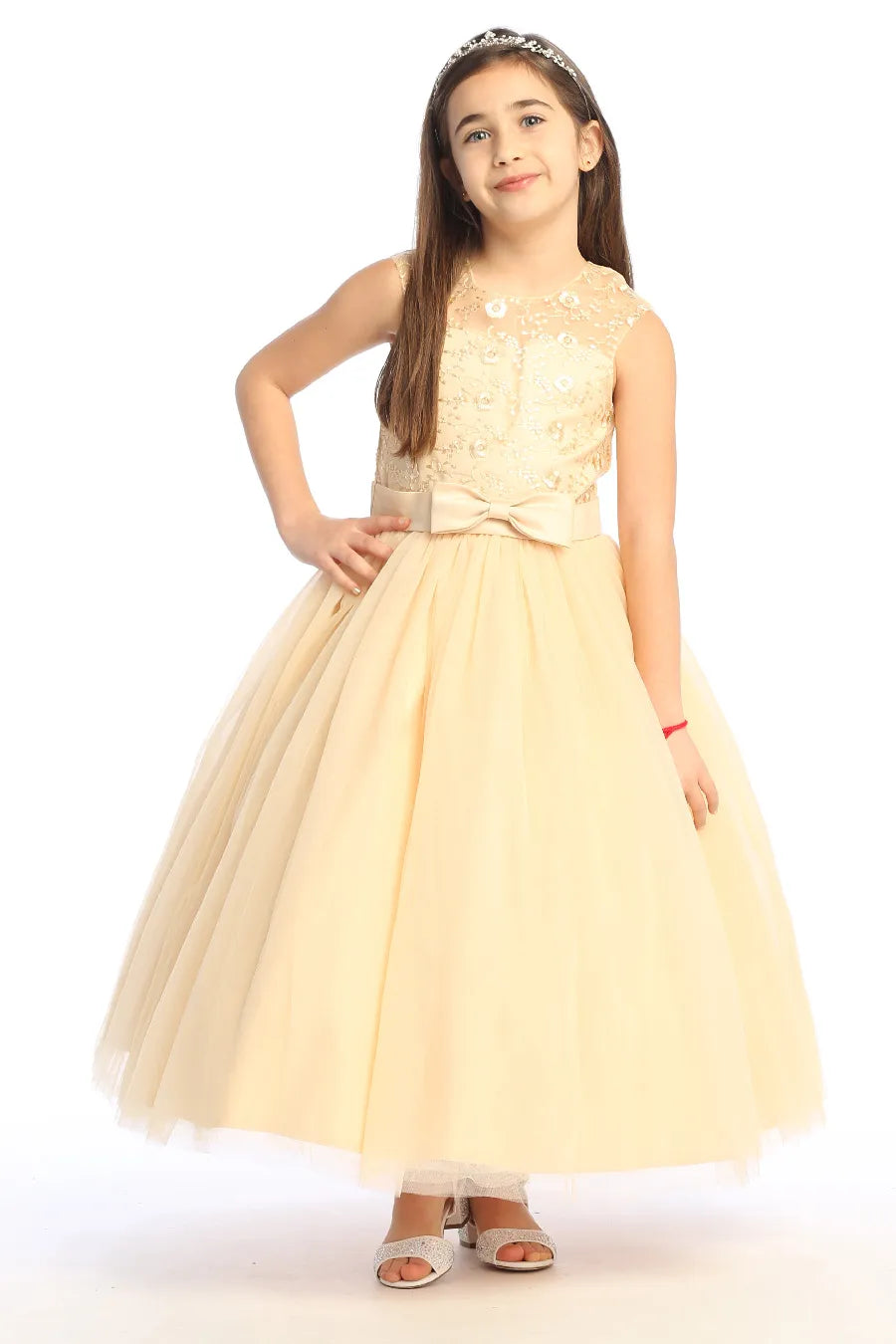 KE07 Elegant Flower Girl Dress for Weddings & Special Occasions - Perfect for Parties, Pageants & Celebrations