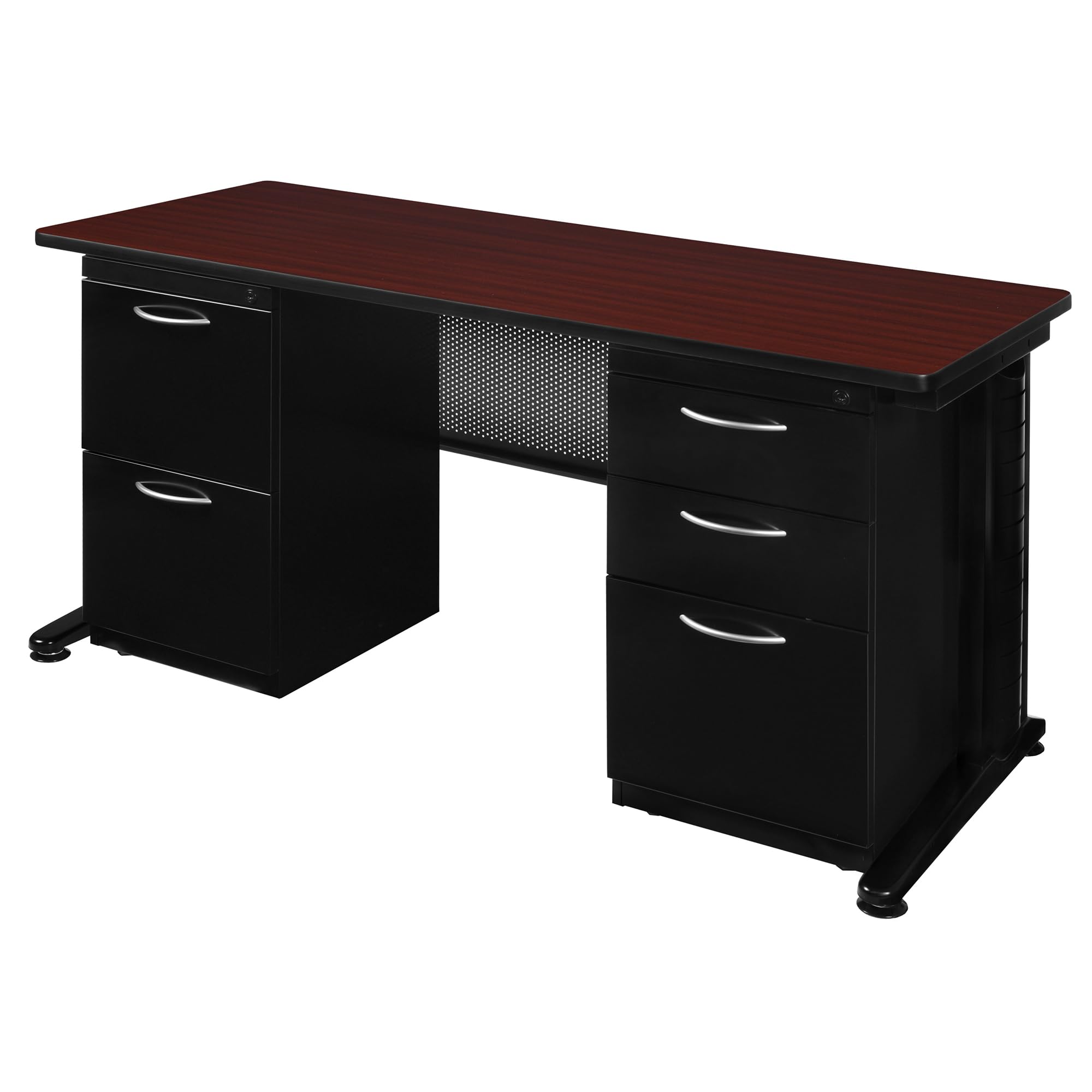 Regency Double Pedestal Executive Desk 72 x 30 Inches - Solid Mahogany Wood Office Desk with File Drawers - Perfect for Home Office, Study Room or Corporate Workspace