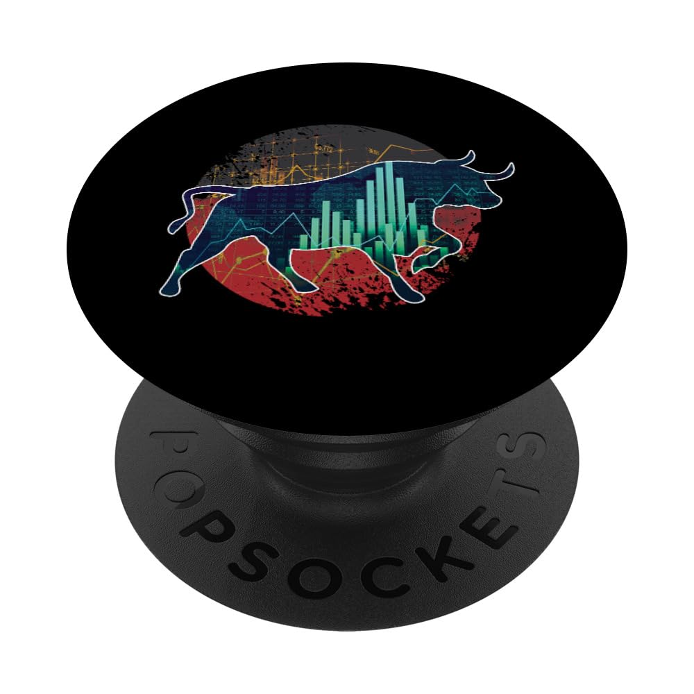 Bear Bull Forex Cryptocurrency Stock Market Trading PopSockets Grip - Swappable Phone Stand for Traders & Investors | Perfect for Mobile Trading, Market Analysis & Investor Lifestyle