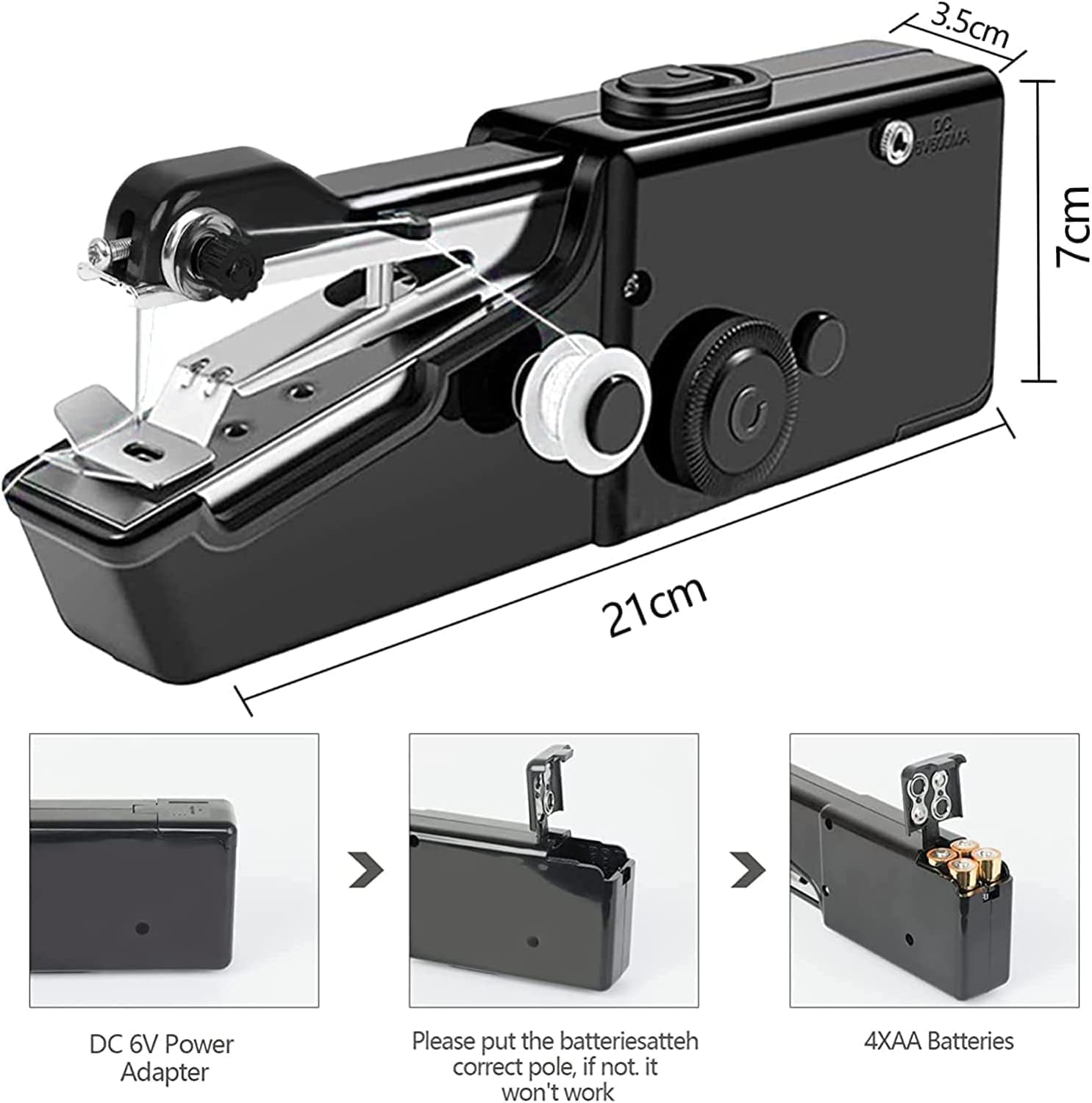 Gofemial Portable Mini Sewing Machine for Beginners - Electric Handheld Sewing Machine for Kids, Clothes & Fabrics - Perfect for Travel, Home Use & DIY Projects