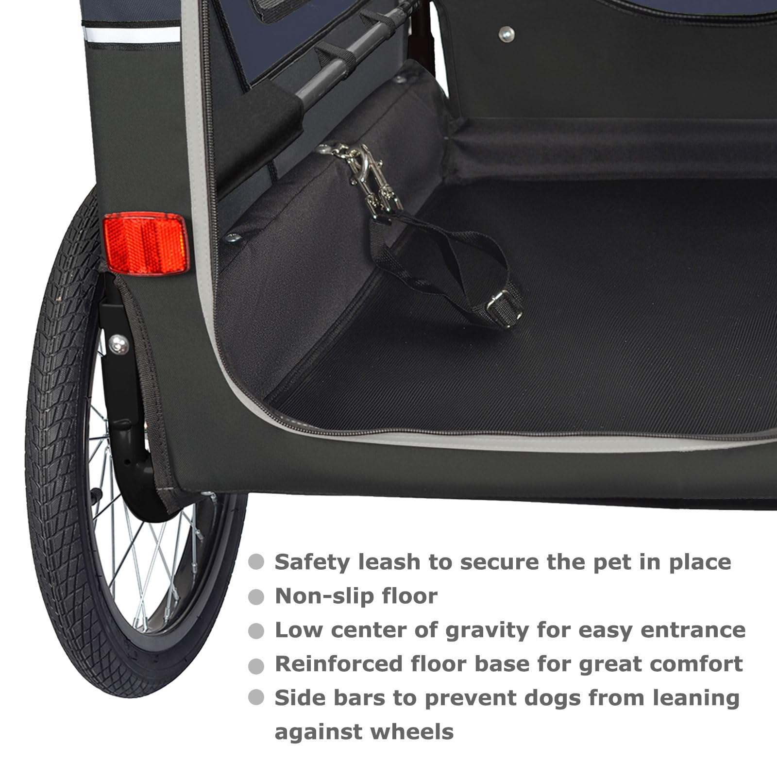DOGGYHUT® S-Line XL Pet Bike Trailer & Stroller for Large Dogs Up to 100 lbs - Foldable Dog Cart with Suspension Wheels, Low Center Gravity & Parking Brakes - Perfect for Cycling, Jogging & Outdoor Adventures with Your Dog